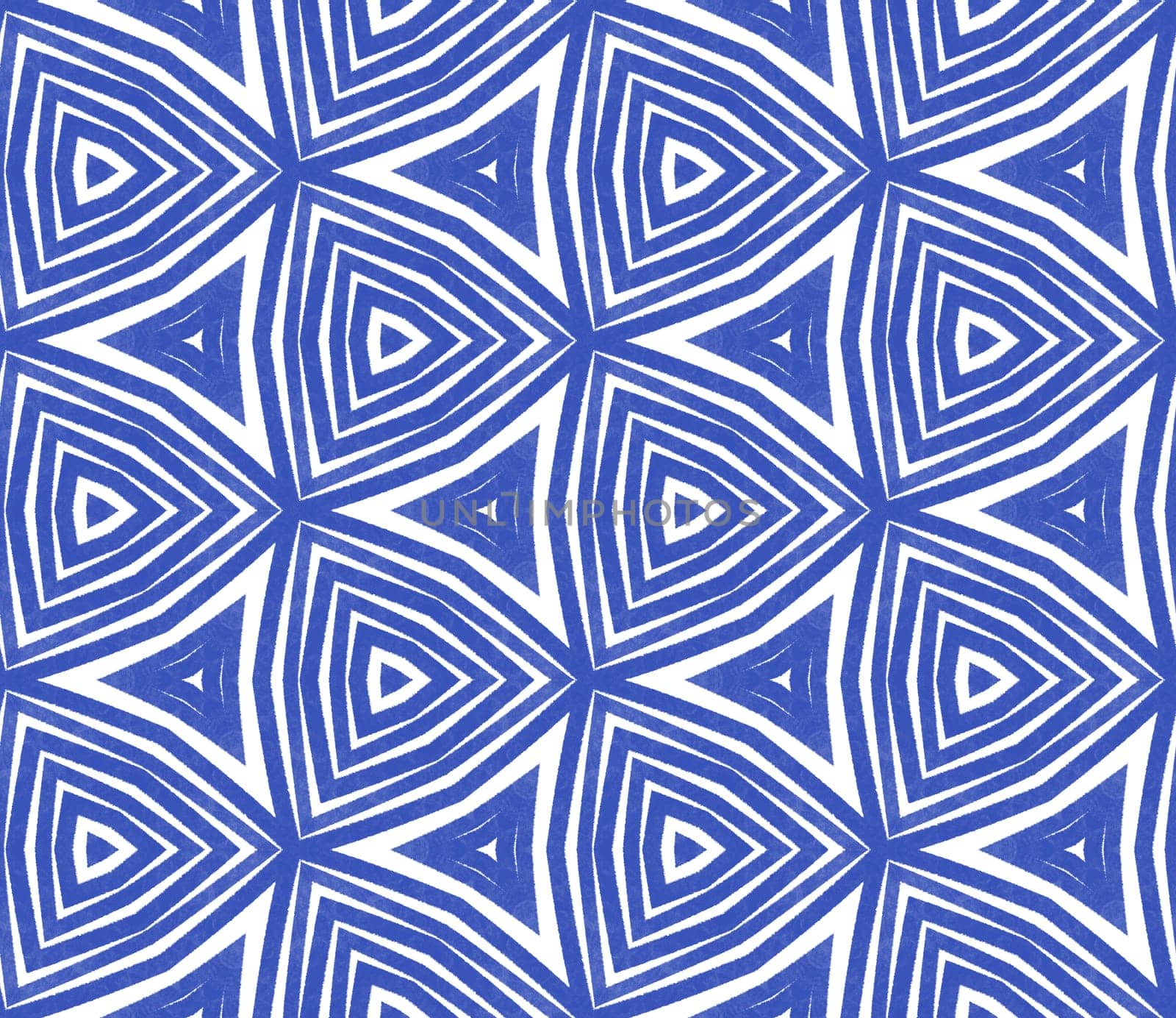 Medallion seamless pattern. Indigo symmetrical kaleidoscope background. Textile ready graceful print, swimwear fabric, wallpaper, wrapping. Watercolor medallion seamless tile.