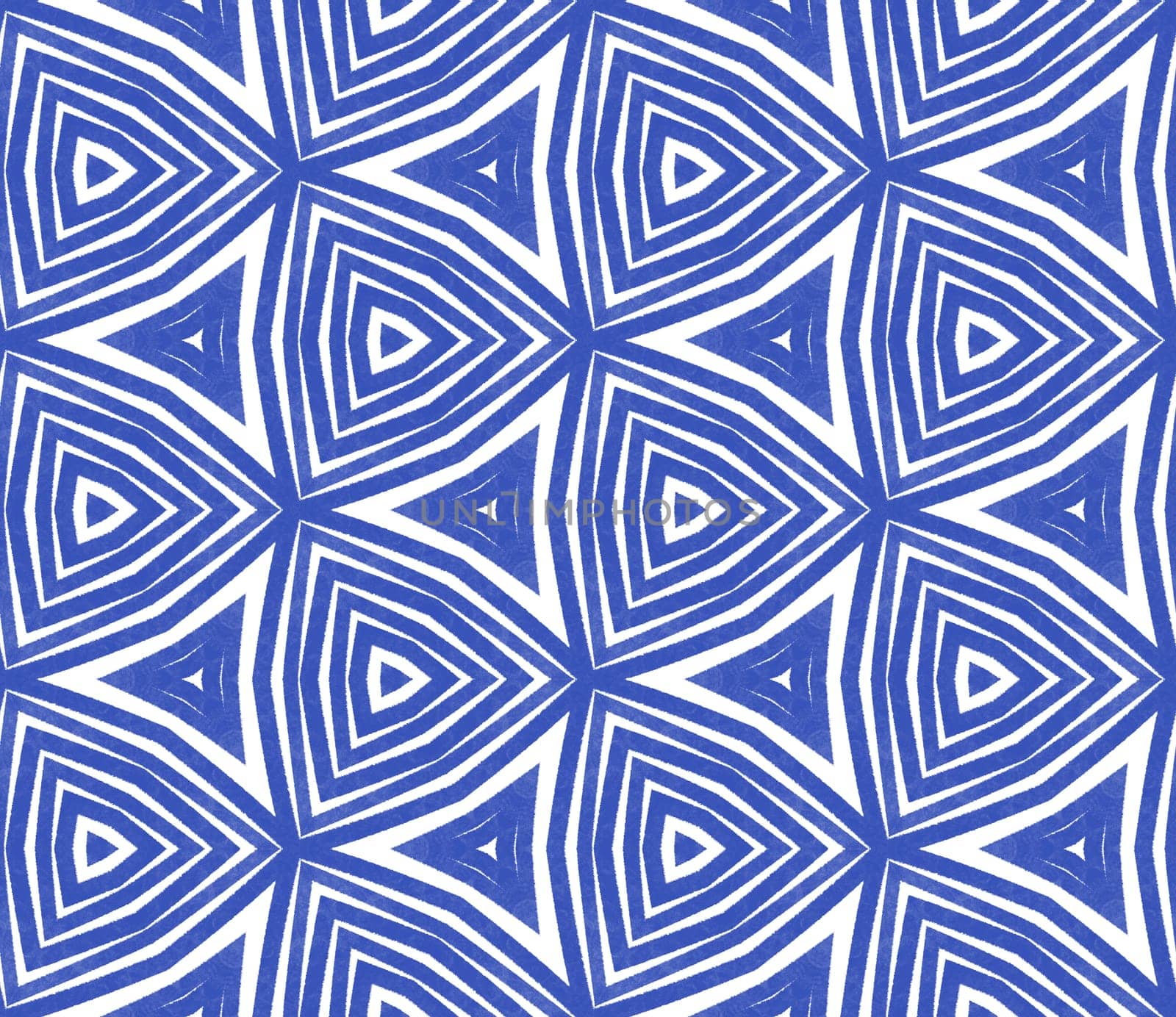 Medallion seamless pattern. Indigo symmetrical kaleidoscope background. Textile ready graceful print, swimwear fabric, wallpaper, wrapping. Watercolor medallion seamless tile.