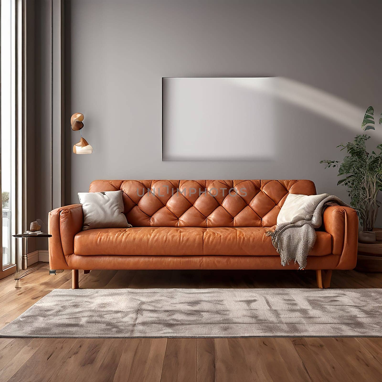 Living Room Comfort: Embracing Relaxation with a Sofa and Copy Space by Petrichor