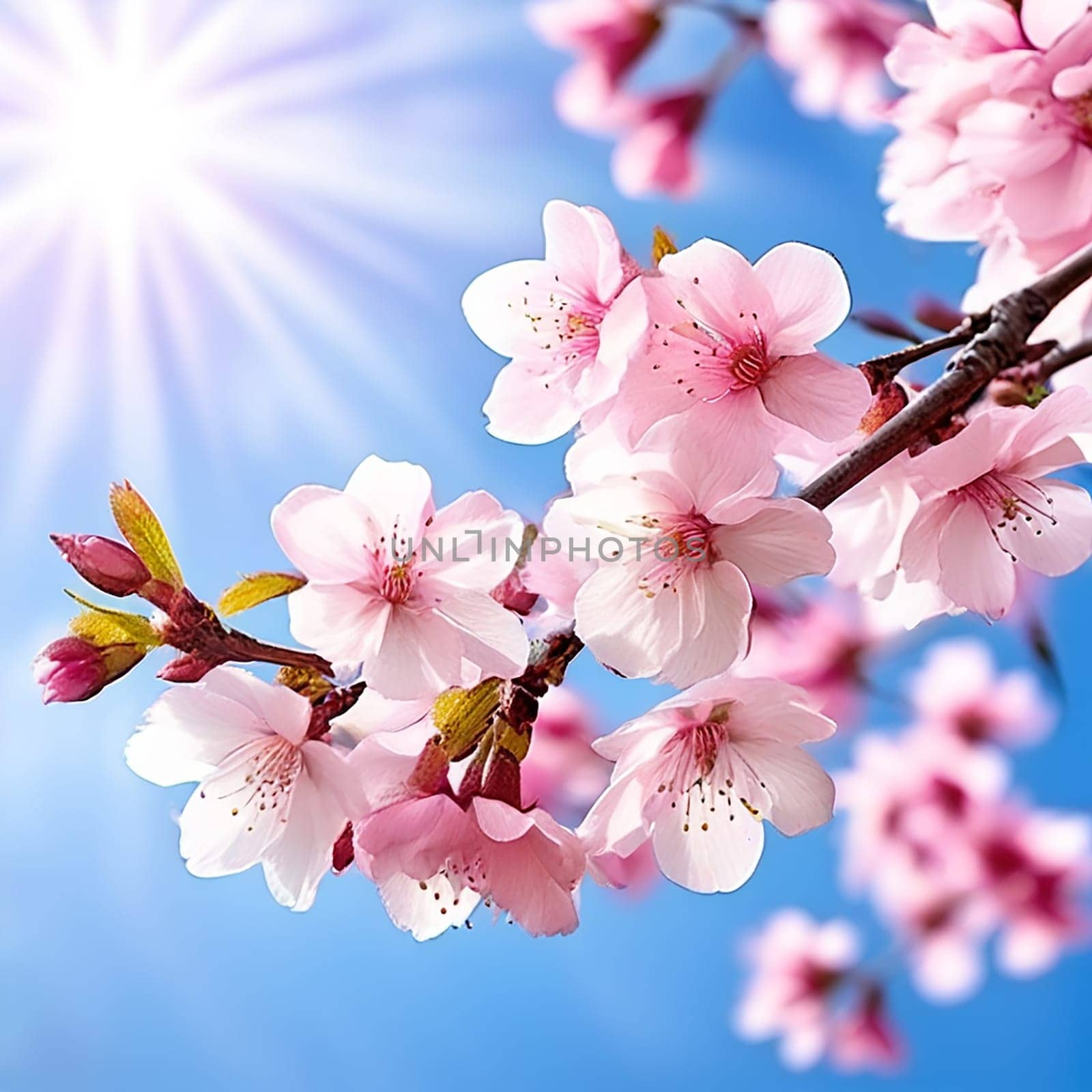 Elegant Awakening: Sakura Blossom Spring Banner with Delicate Cherry Blossoms by Petrichor