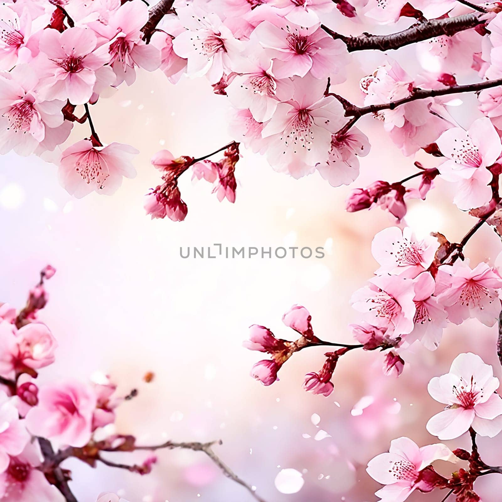 Sakura Splendor: Blossom-filled Spring Banner with Cherry Blossoms and Floral Pattern by Petrichor