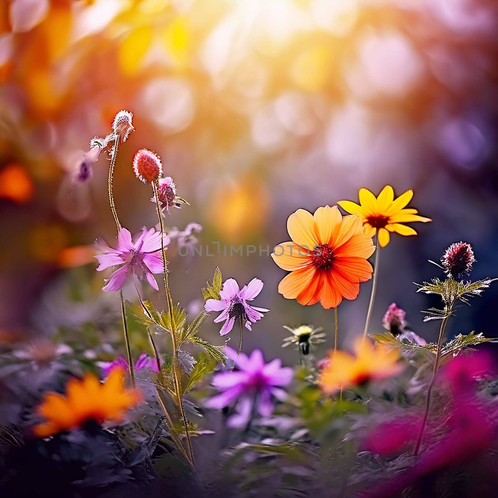Colorful Wilderness: Captivating Wild Flowers on Nature Background, Eye-catching Website Banner by Petrichor