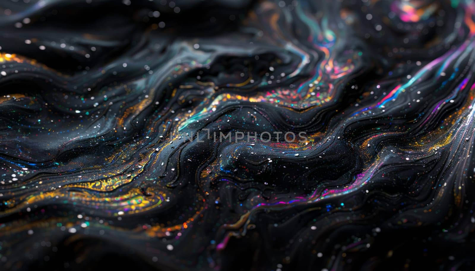 holographic glitter on black stone by studiodav