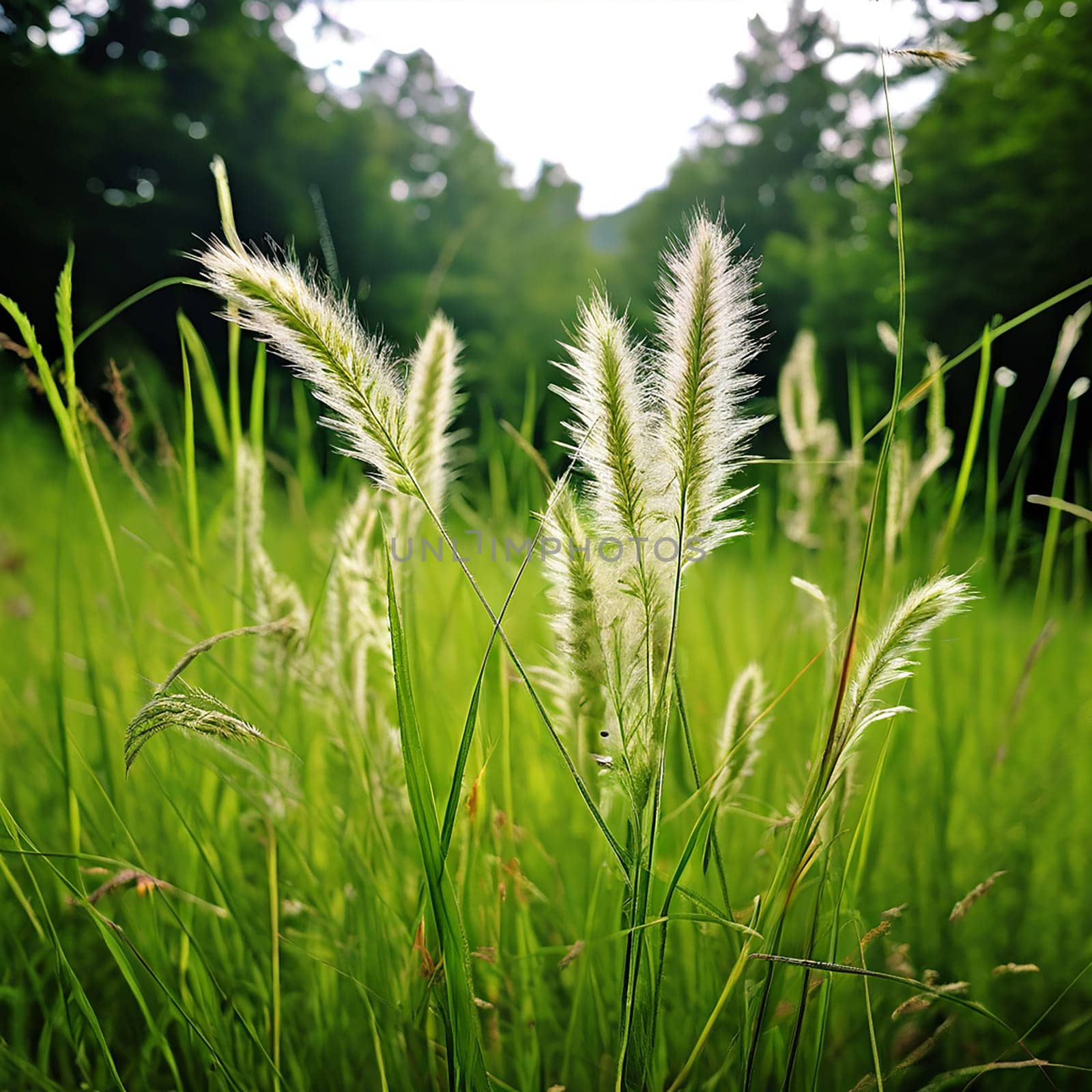 Graceful Elegance: Sunlight and Dancing Wildgrass in a Scenic Meadow by Petrichor
