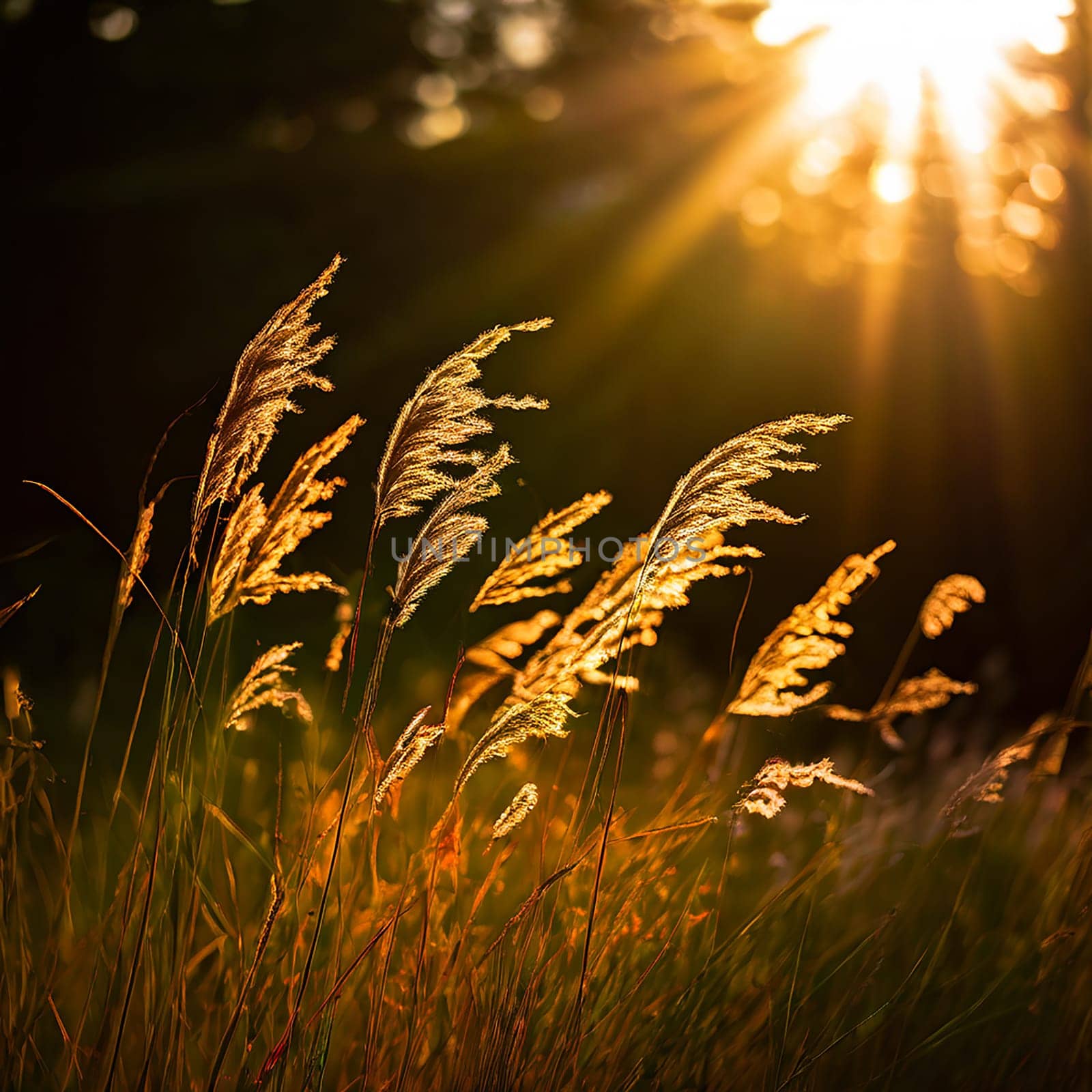 Sun-Kissed Meadow: Wildgrass Bathed in the Warmth of Sunlight by Petrichor