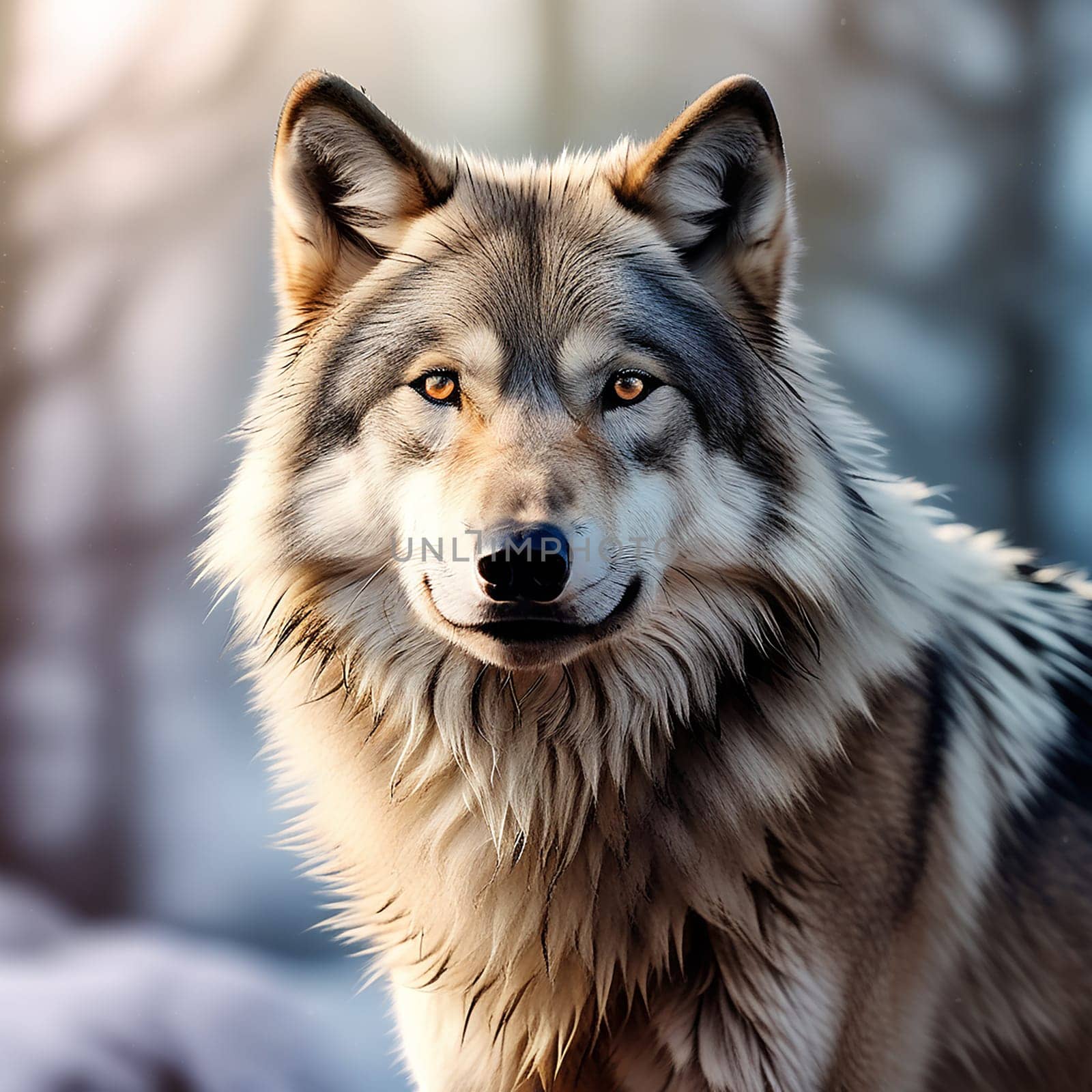 Close-up Portrait of a Majestic Wolf by Petrichor