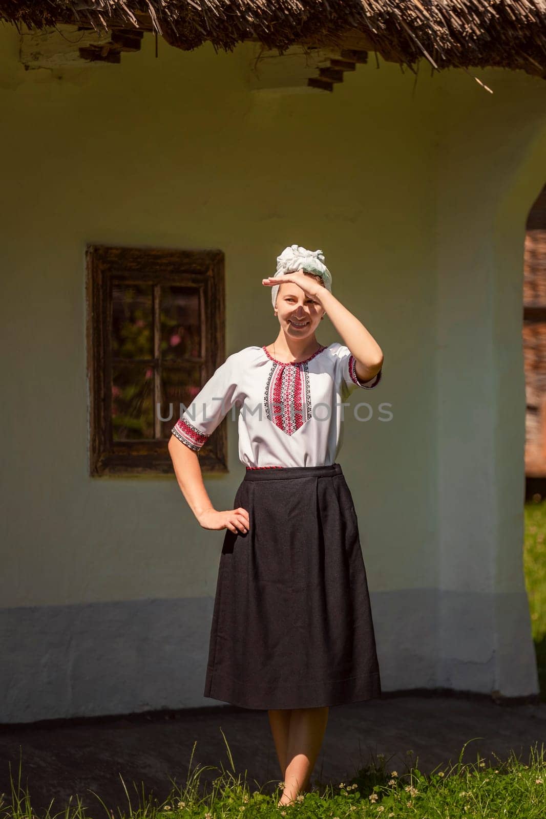 woman in Ukrainian national costume by zokov