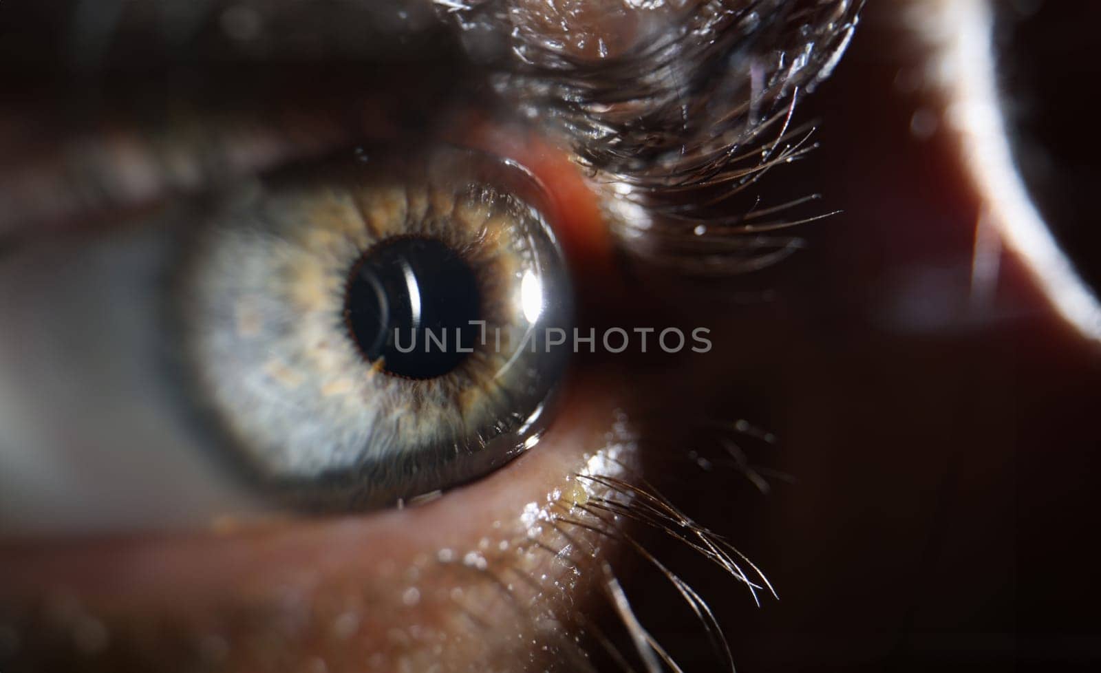 Laser and young woman closeup of eye by kuprevich