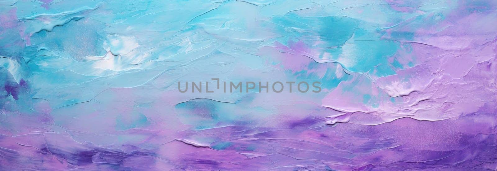 painting with large dynamic strokes of oil paint or acrylic, spring lilac turquoise palette, texture, Generated AI