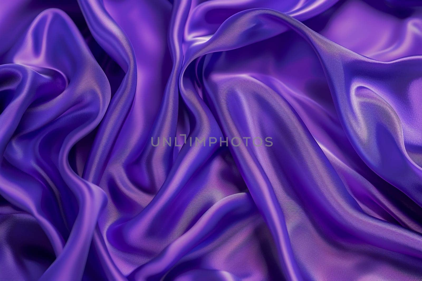 Elegant purple silk fabric with a luxurious texture, perfect for backgrounds in fashion or design projects, showcasing sophistication and style.