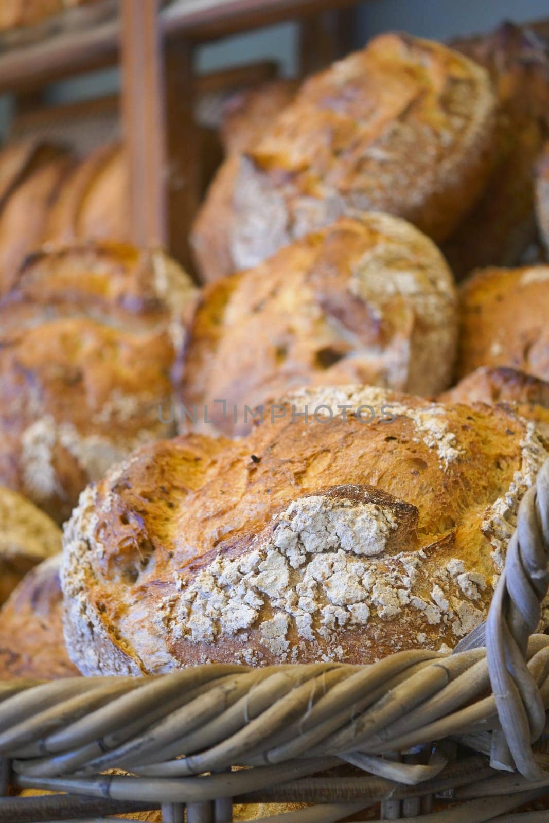 fresh baked breads at Farmers Market shelves in istanbul . by towfiq007