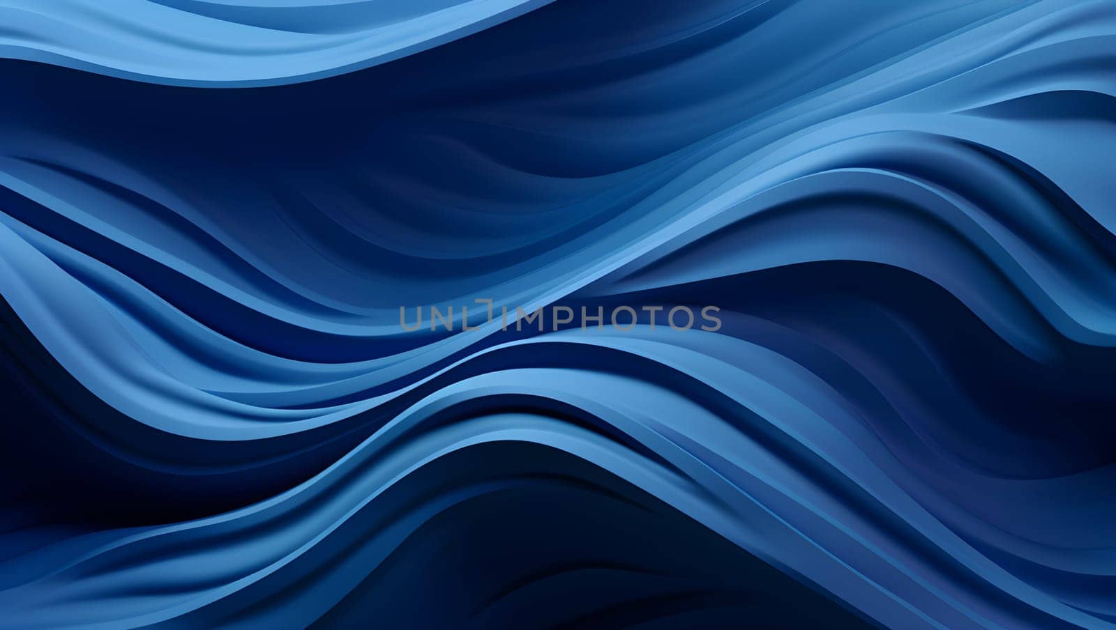 Blue waves made of fabric. Beautiful abstract background. Bright blue dynamic. by Sneznyj