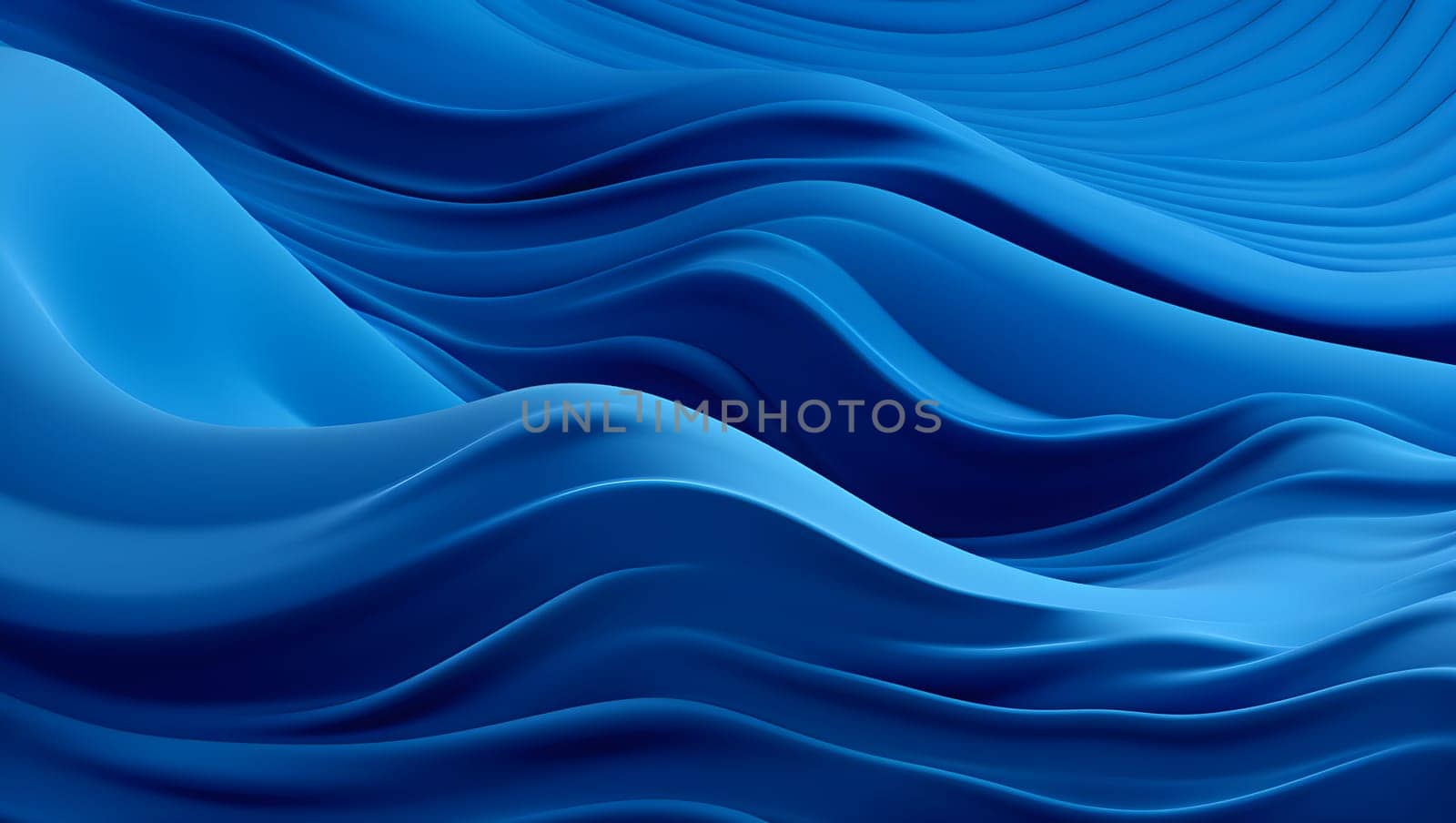 Blue waves made of fabric. Beautiful abstract background. Bright blue dynamic. by Sneznyj