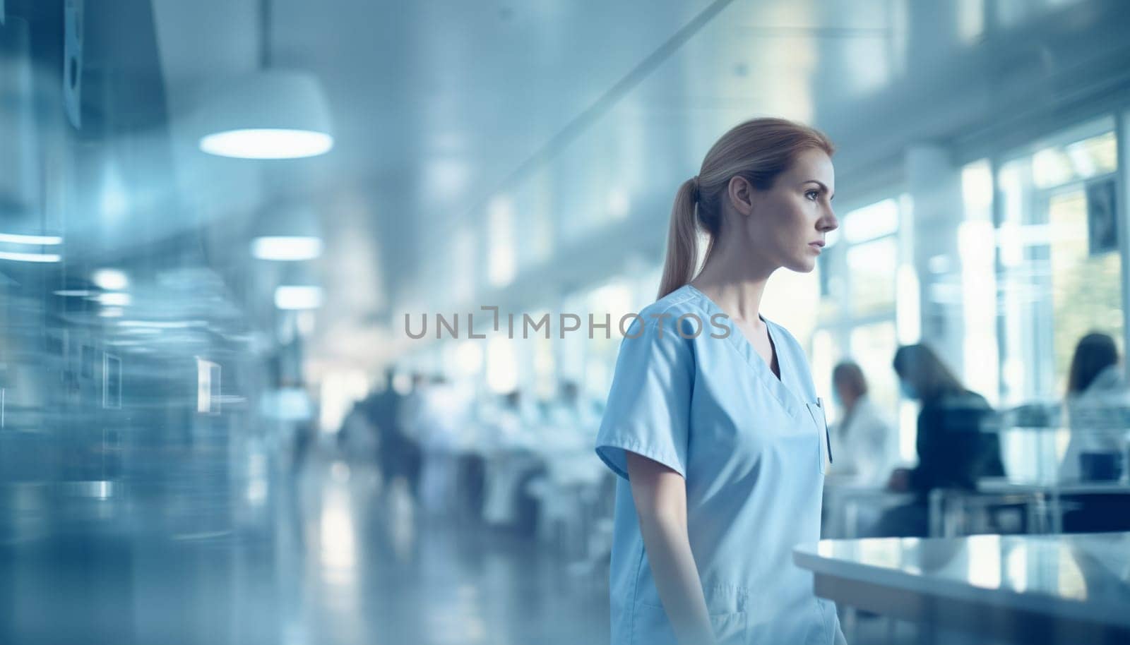 Abstract blurred background hospital. High quality photo