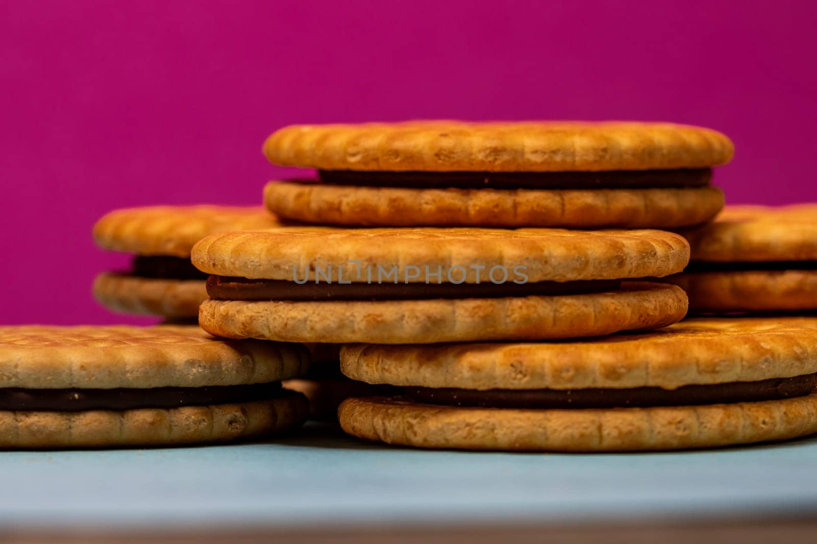 Sandwich biscuits with chocolate filling by vladispas