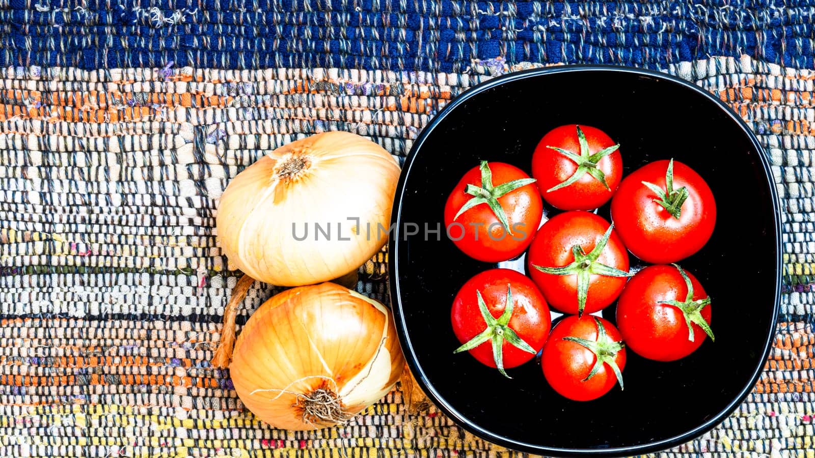 Italian pasta ingredients. Cherry tomato and spices for cooking by vladispas