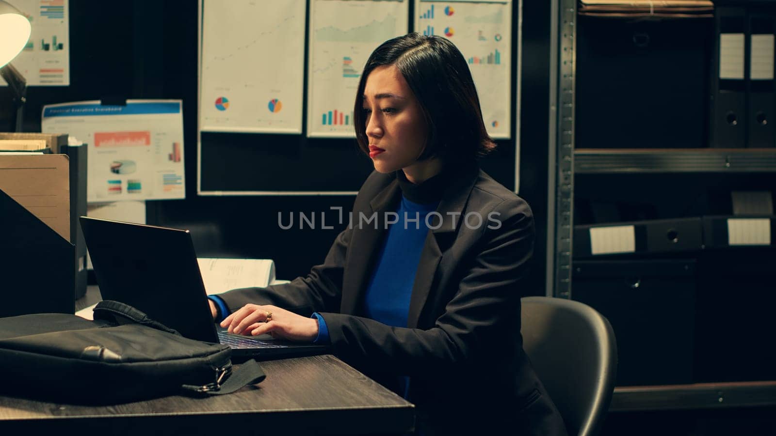 Detective uses forensic techniques to examine evidence stored in the archive by DCStudio