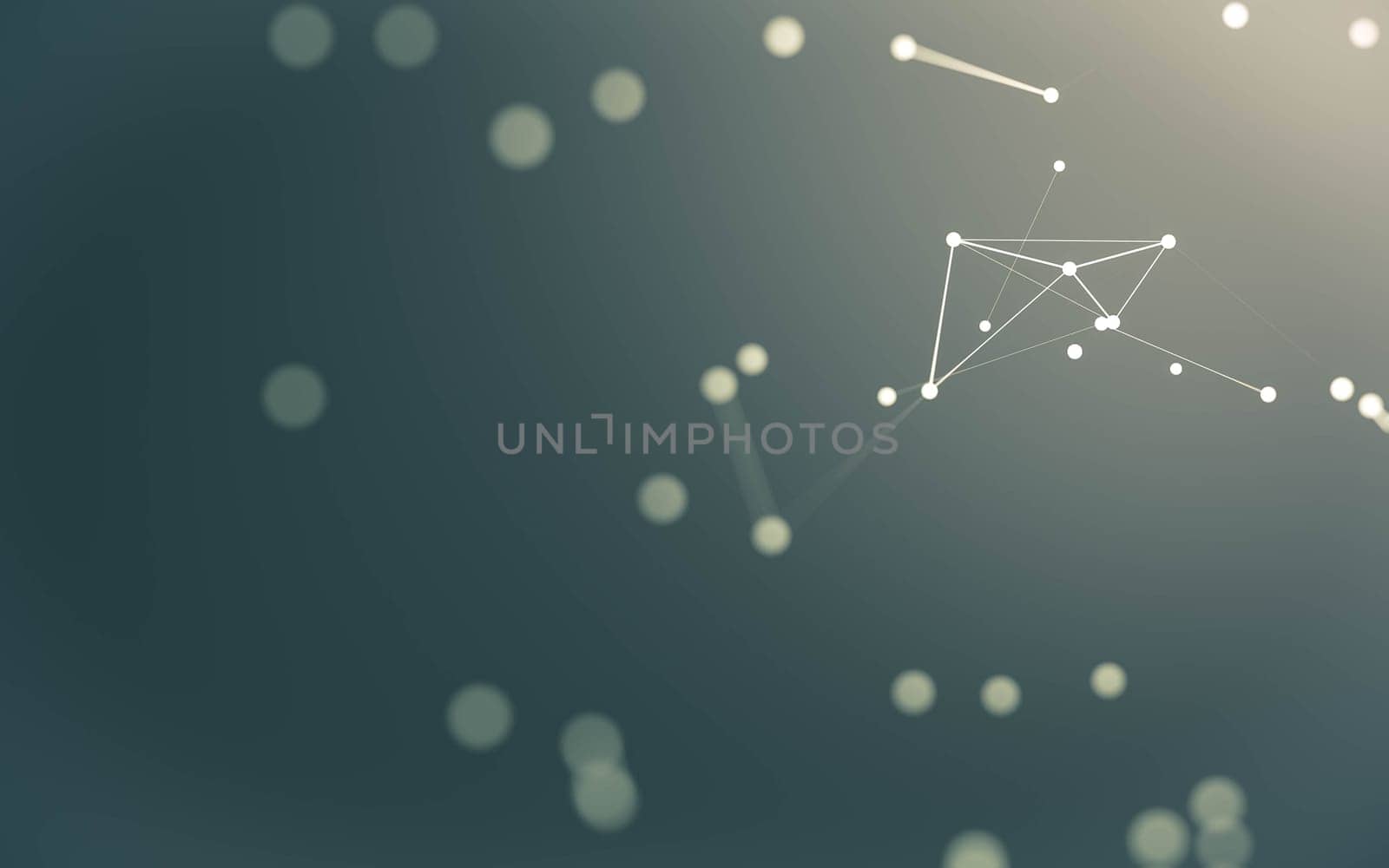 Abstract background. Molecules technology with polygonal shapes, connecting dots and lines. Connection structure. Big data visualization.  by teerawit