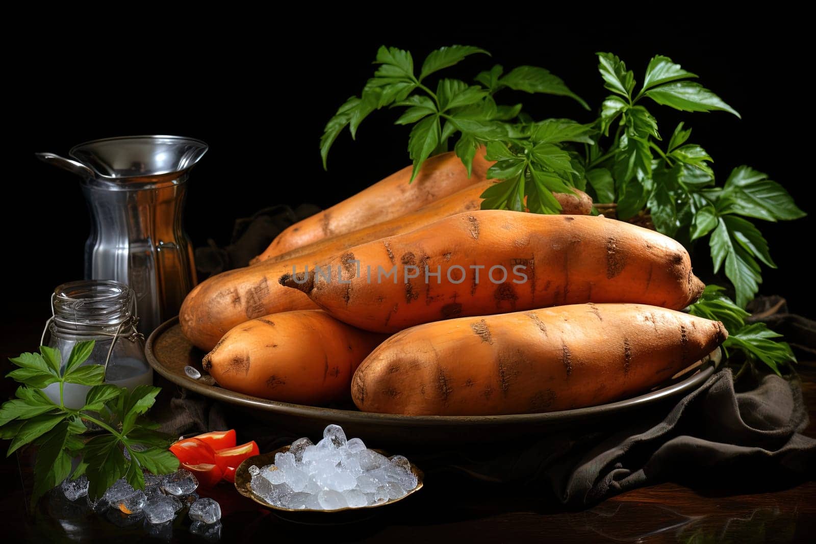 Sweet babat beautifully served on table and illustration