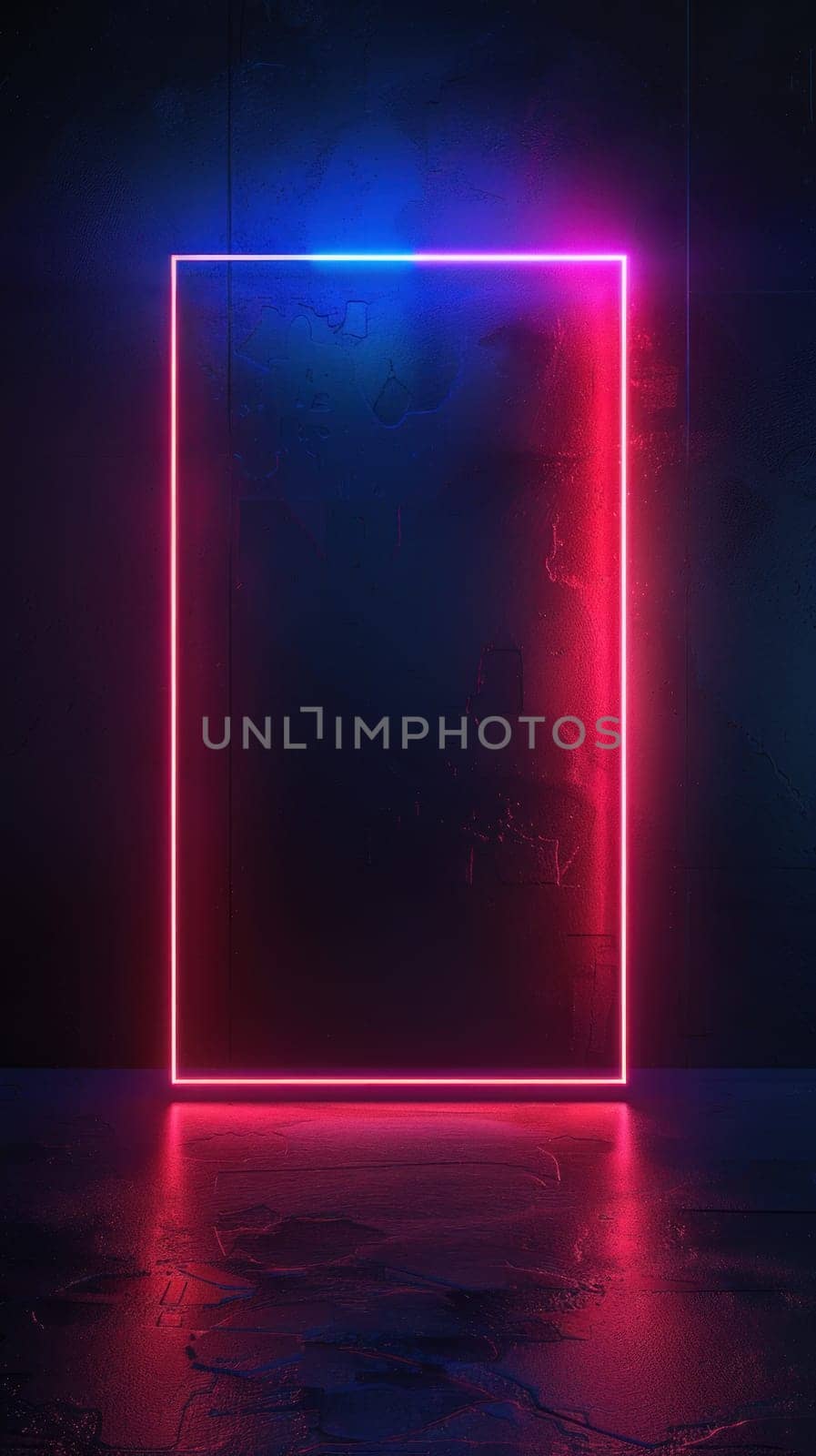 A neon sign with a red and blue frame by golfmerrymaker