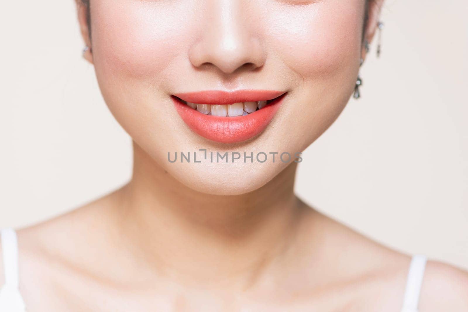 Beautiful perfect lips. Sexy mouth close up