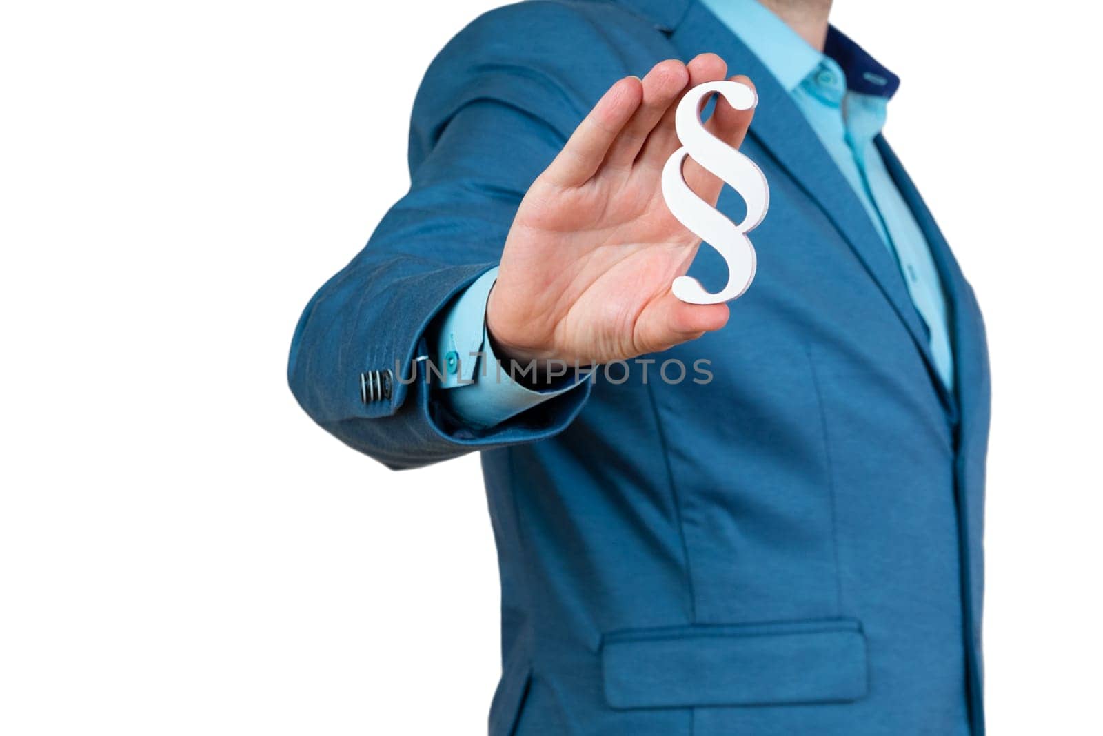 businessman holding paragraph symbol - law concept by zartarn