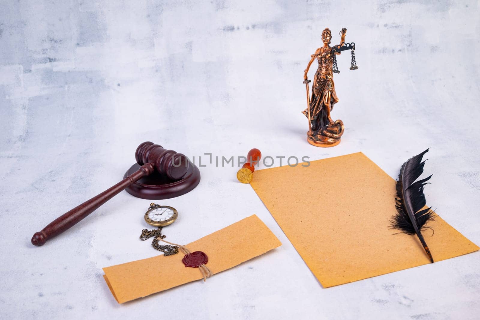 Notary's public pen and stamp on testament and last will. Notary public tools