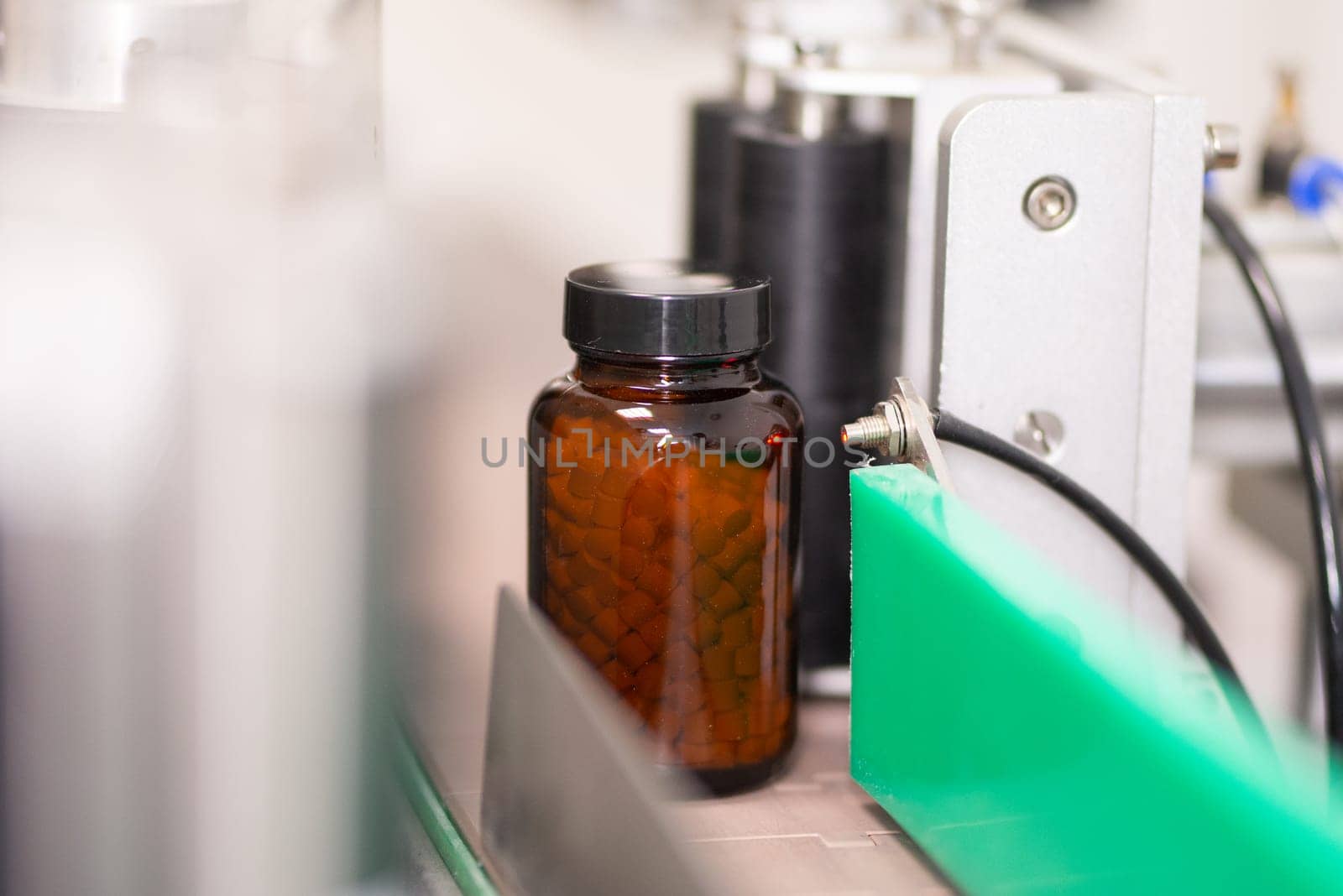 Preparing a prescription in syrup in the pharmacy laboratory. High quality photo