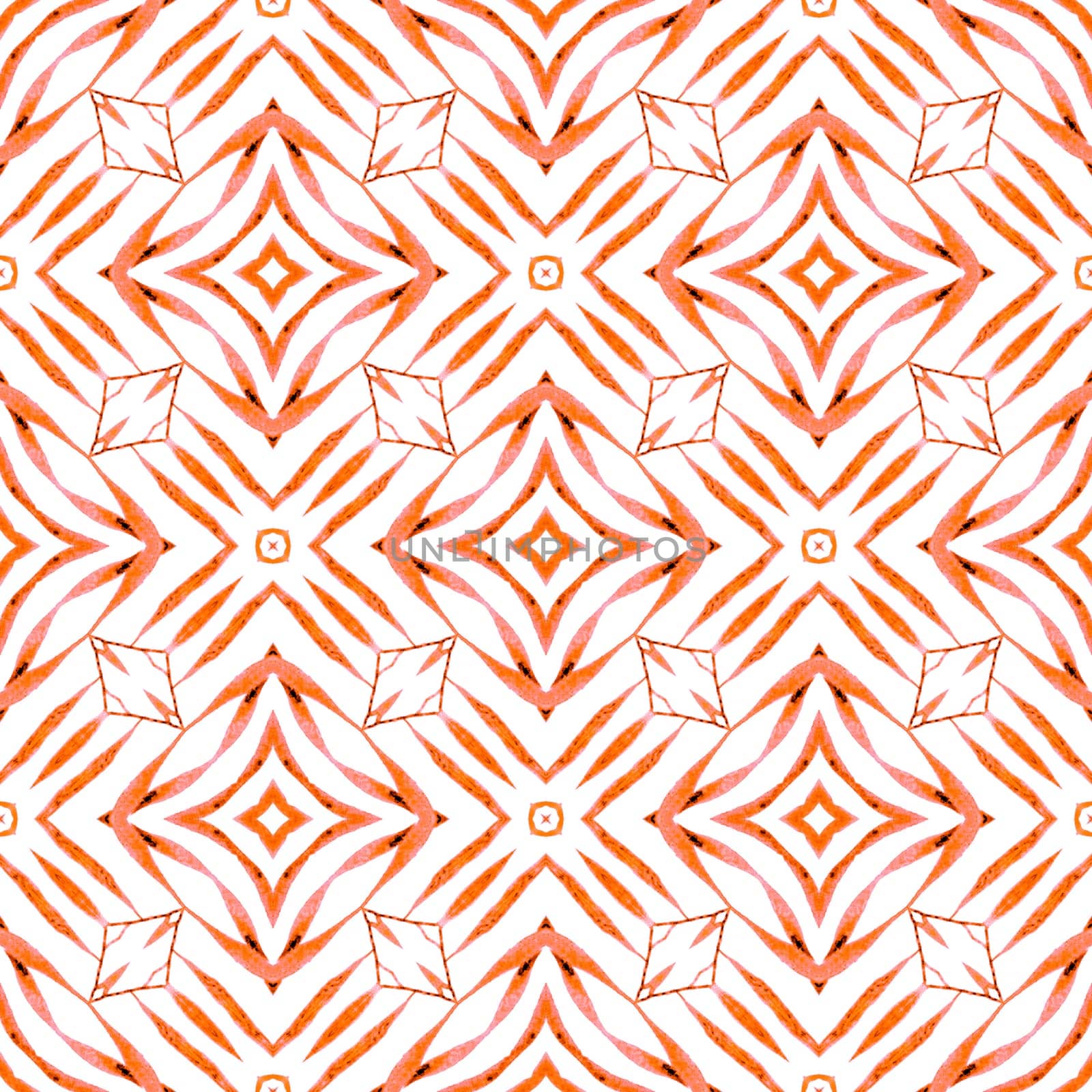 Summer exotic seamless border. Orange astonishing boho chic summer design. Exotic seamless pattern. Textile ready uncommon print, swimwear fabric, wallpaper, wrapping.