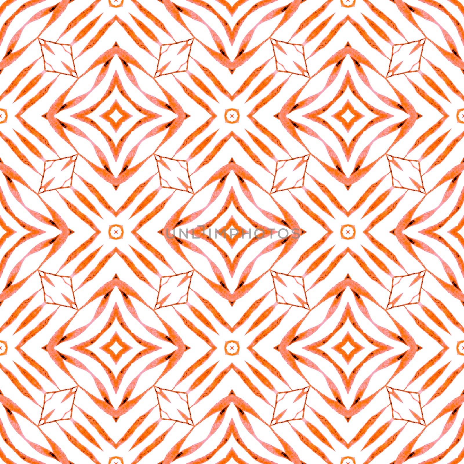 Summer exotic seamless border. Orange astonishing boho chic summer design. Exotic seamless pattern. Textile ready uncommon print, swimwear fabric, wallpaper, wrapping.