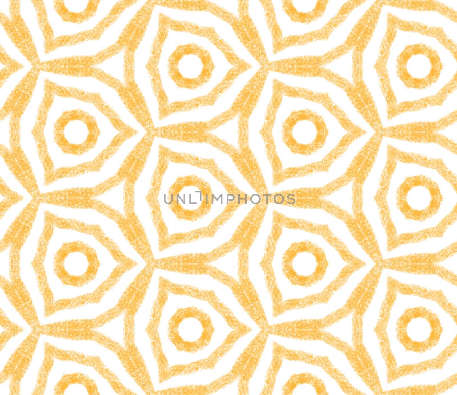 Textured stripes pattern. Yellow symmetrical kaleidoscope background. Trendy textured stripes design. Textile ready fine print, swimwear fabric, wallpaper, wrapping.