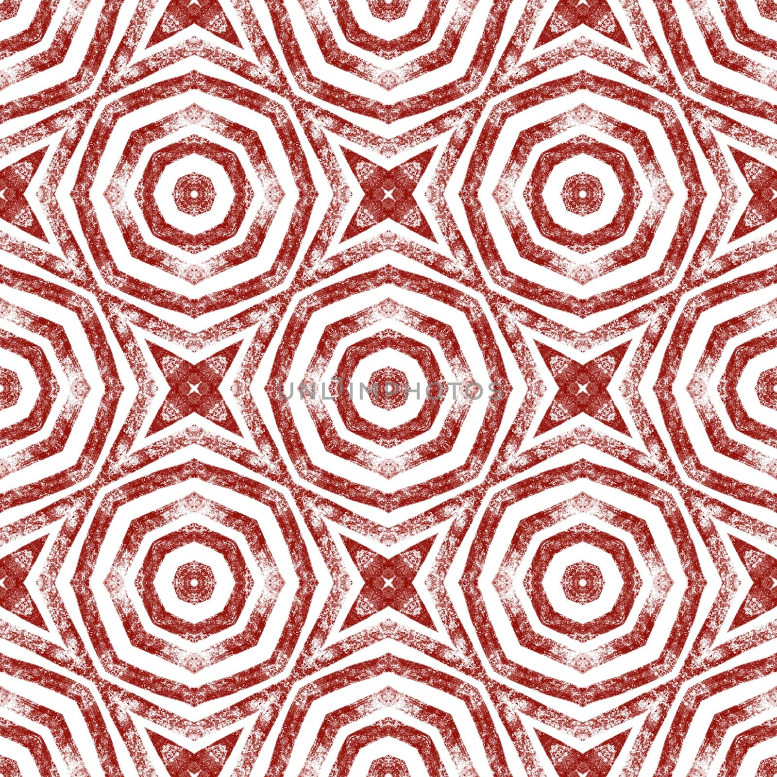 Mosaic seamless pattern. Wine red symmetrical kaleidoscope background. Retro mosaic seamless design. Textile ready exotic print, swimwear fabric, wallpaper, wrapping.