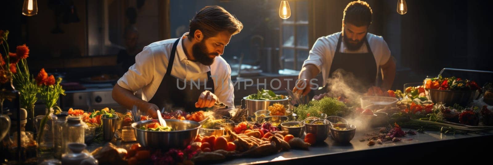 Couple Cooking Together in Kitchen by but_photo