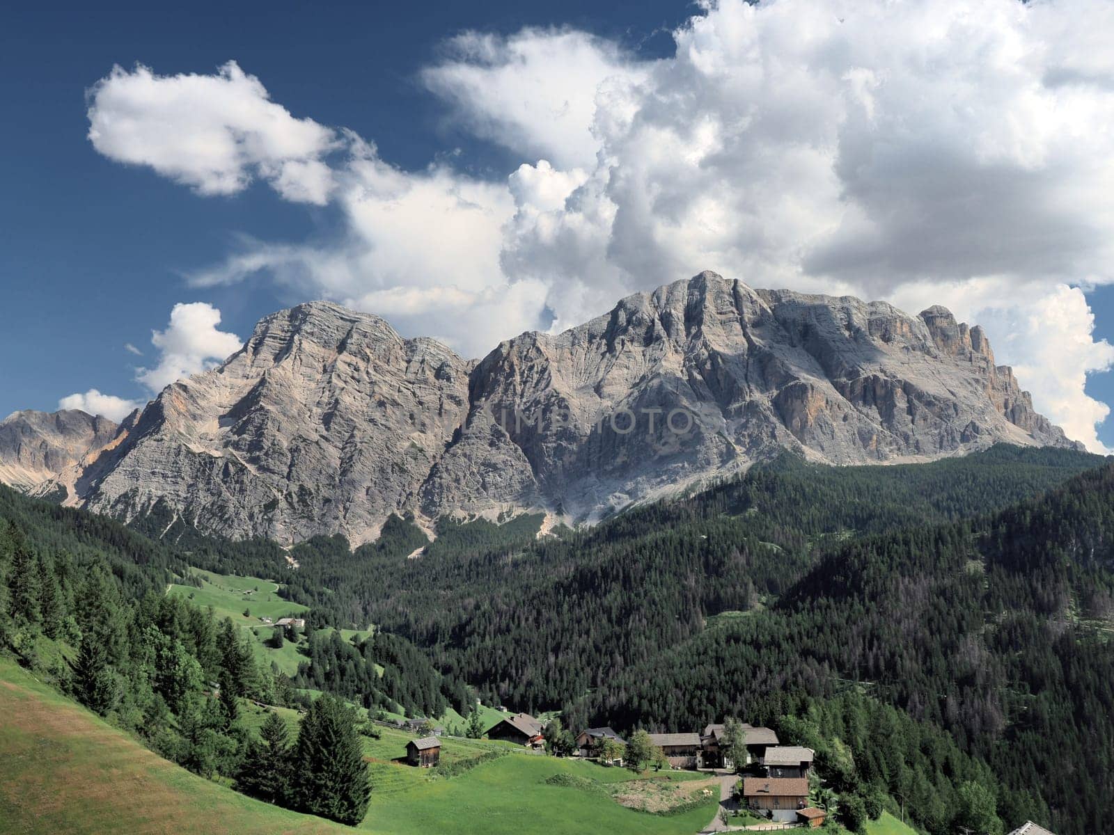 dolomites mountains badia valley view panorama landscape