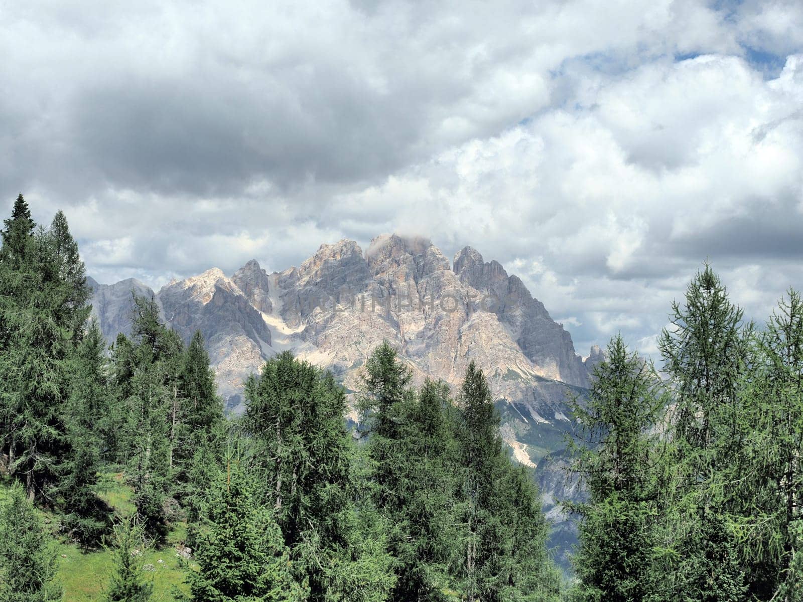 dolomites mountains valley view panorama by AndreaIzzotti