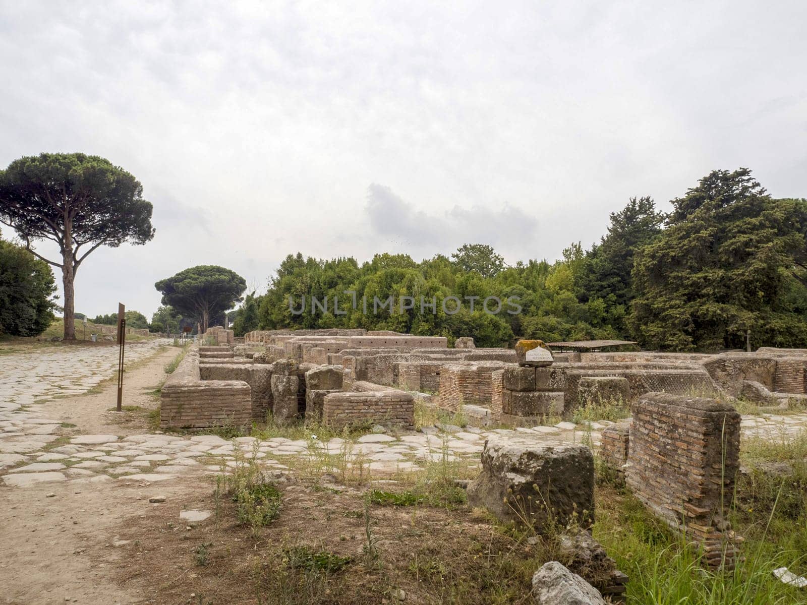 old ancient ostia archeological site ruins