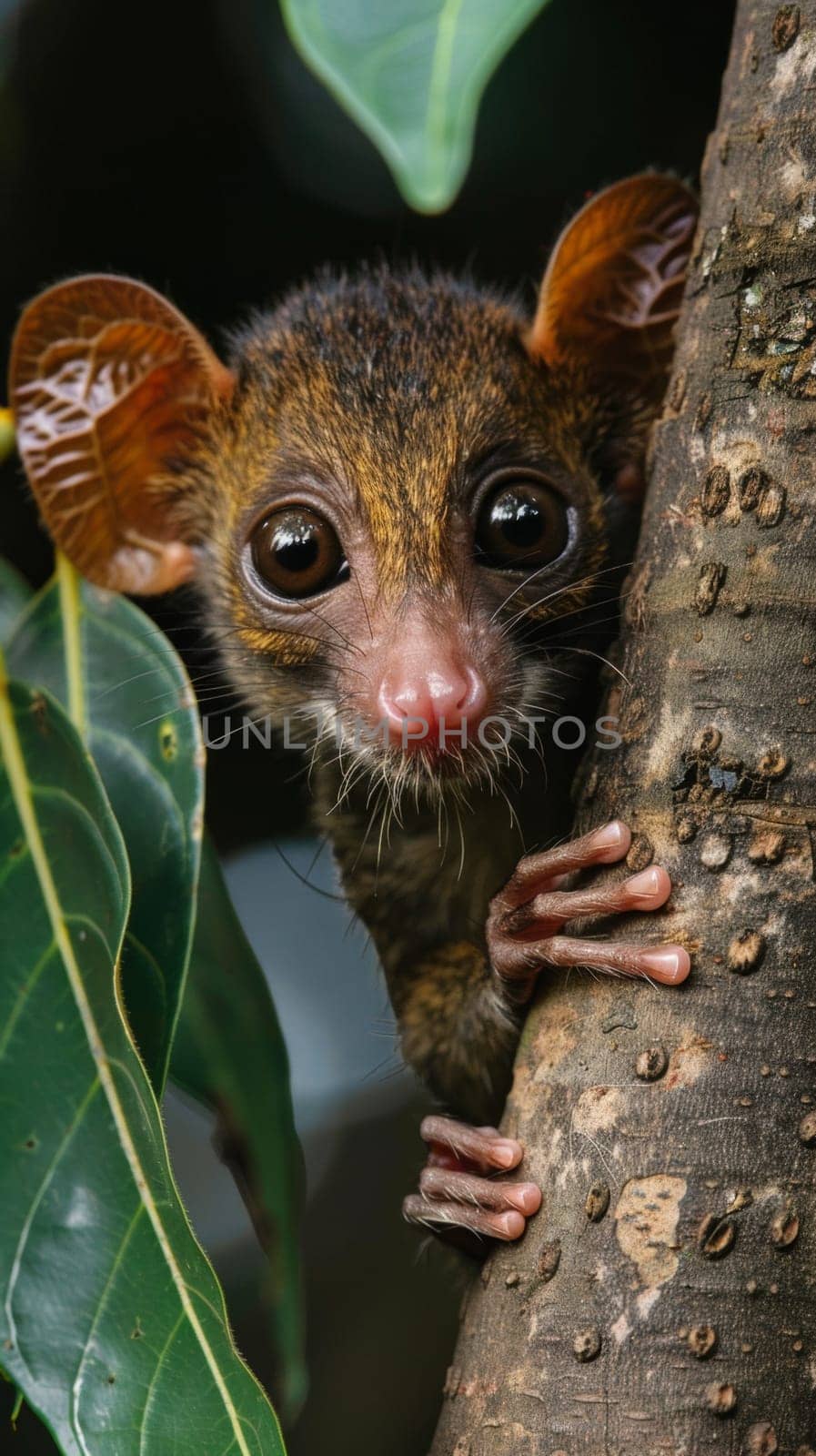 A small animal with a long nose and big eyes