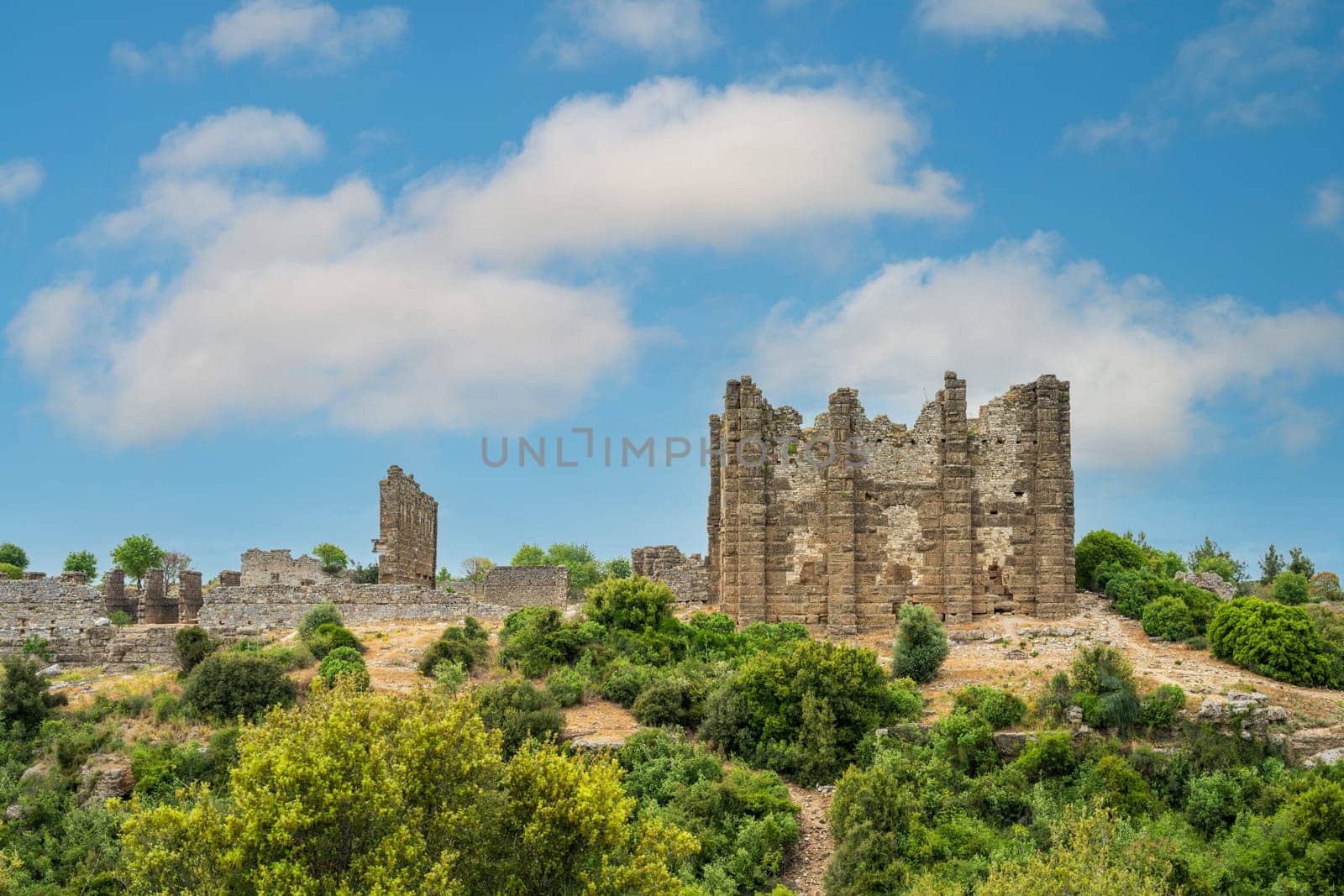 The Ancient City of Aspendos in Antalya Serik on a sunny day by Sonat