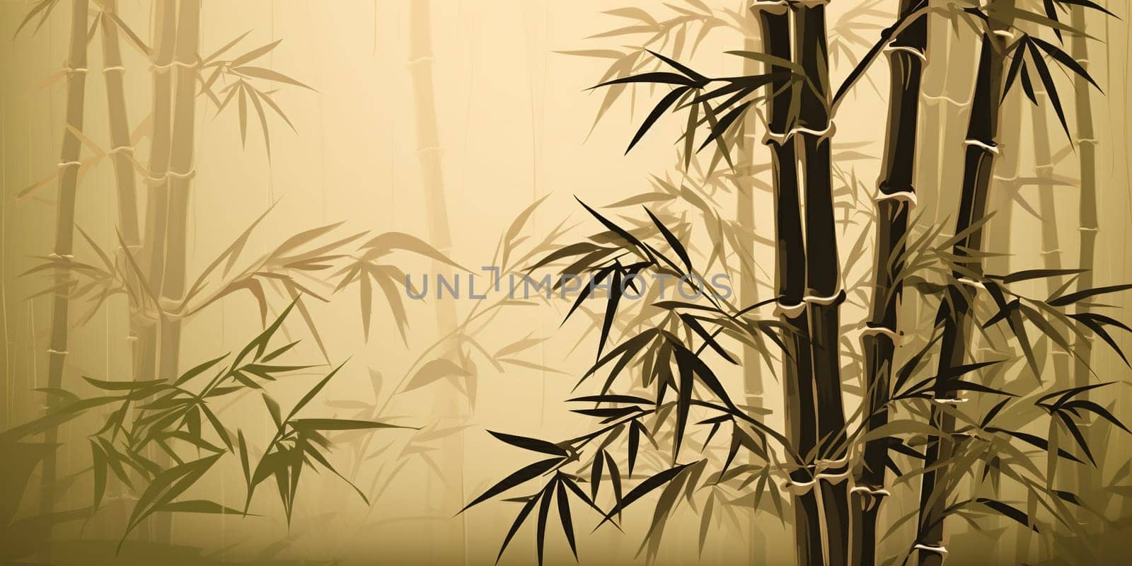 Illustration Of Growing Bamboo Plans As A Nature Background by tan4ikk1