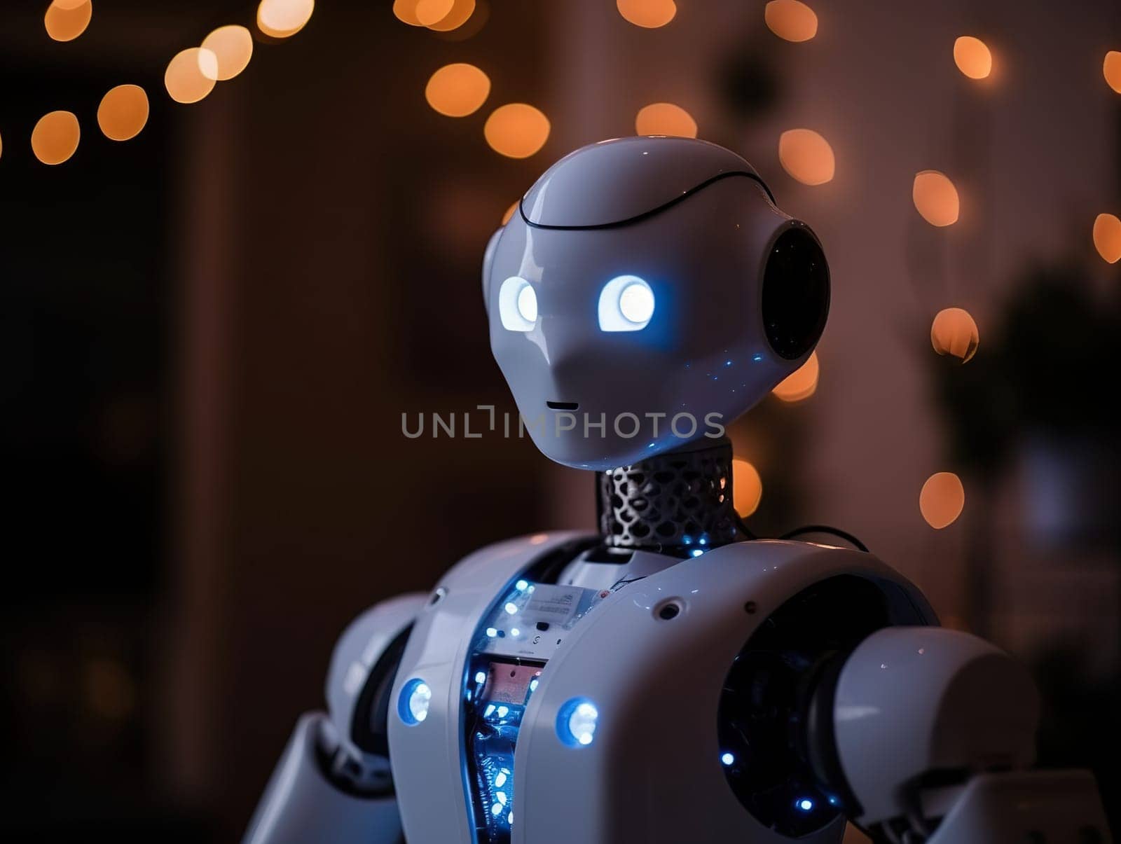 Android Robot Against A Christmas Backdrop