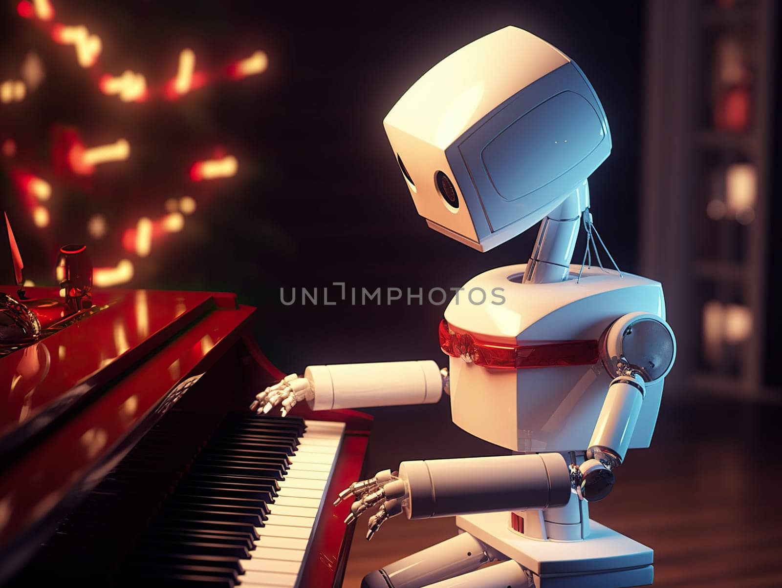 Humanoid Old-Fashioned Robot Playin On Piano by tan4ikk1