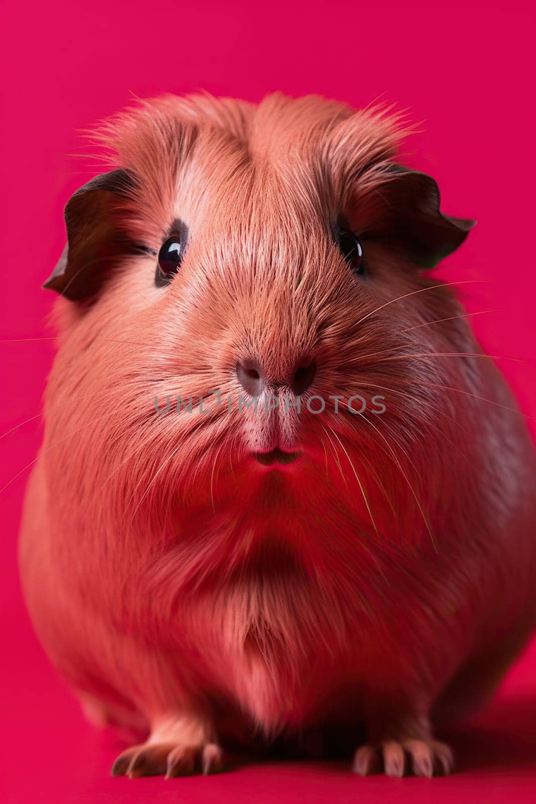 Charming Guinea Pig Against A Deep Red Background