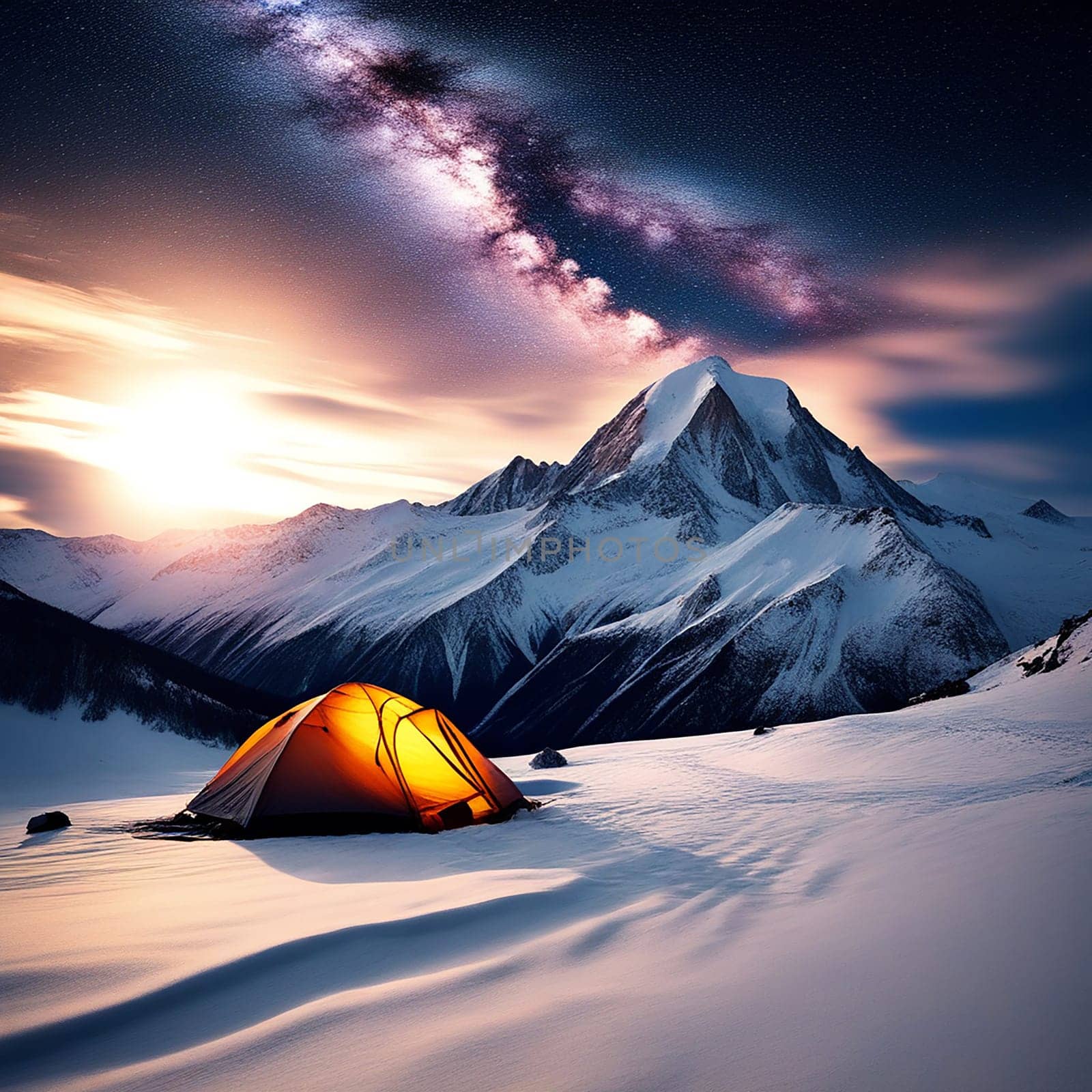 Celestial Camping: Embracing the Milky Way Galaxy in the Majestic Mountains by Petrichor