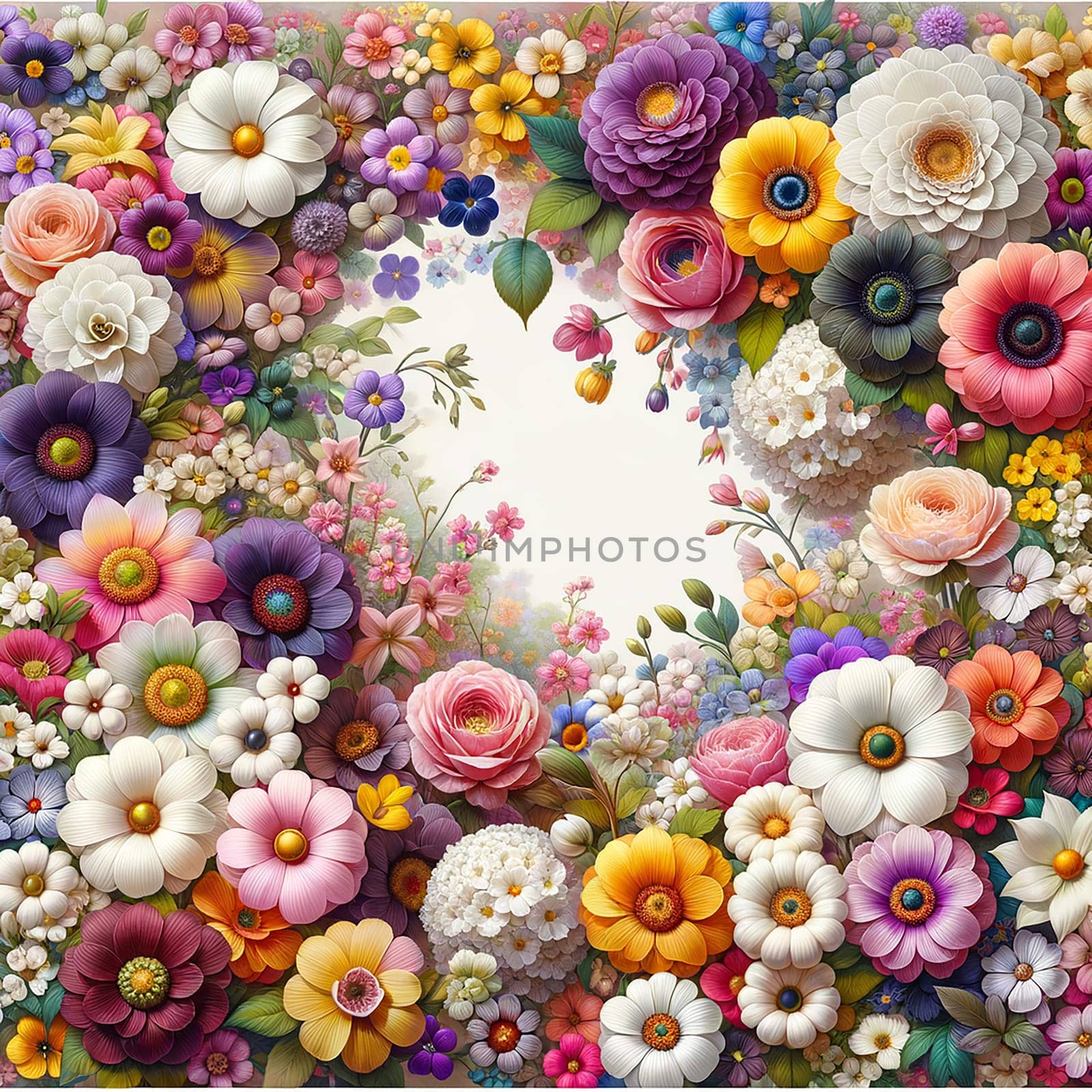 Blossoming Borders: Artistic Spring Flowers Frame
