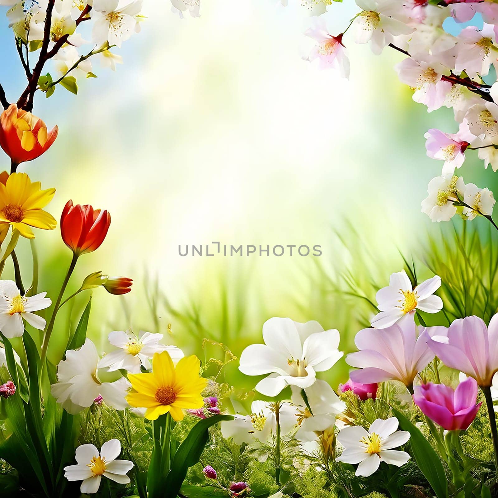 Floral Fantasy: Spring Flowers Art Background