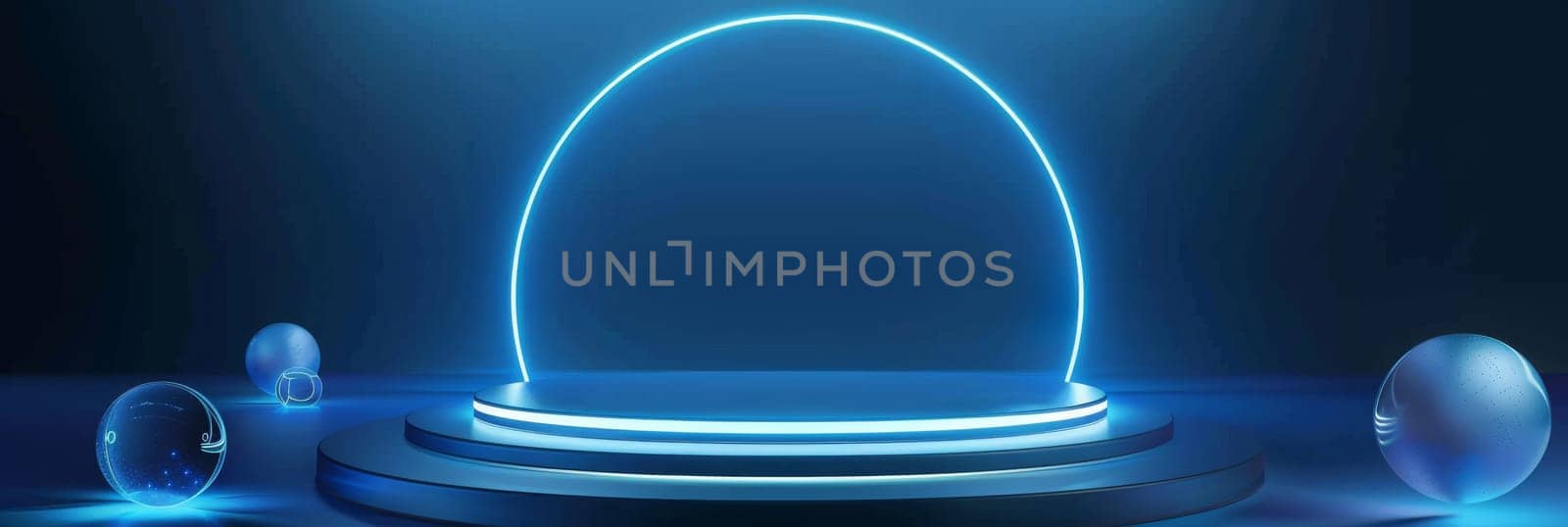 A blue background with a large circle in the middle by AI generated image.