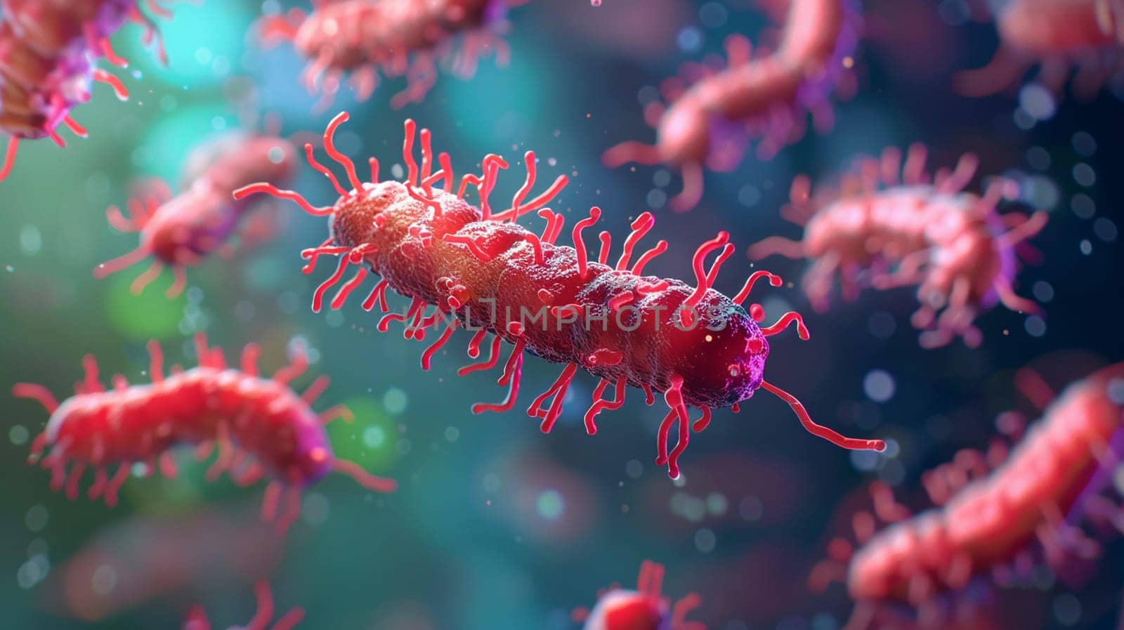 Vivid illustration captures Streptococcus bacteria detail, emphasizing scientific research, health implications. Visual aid for microbiology, vivid colors used enhance understanding