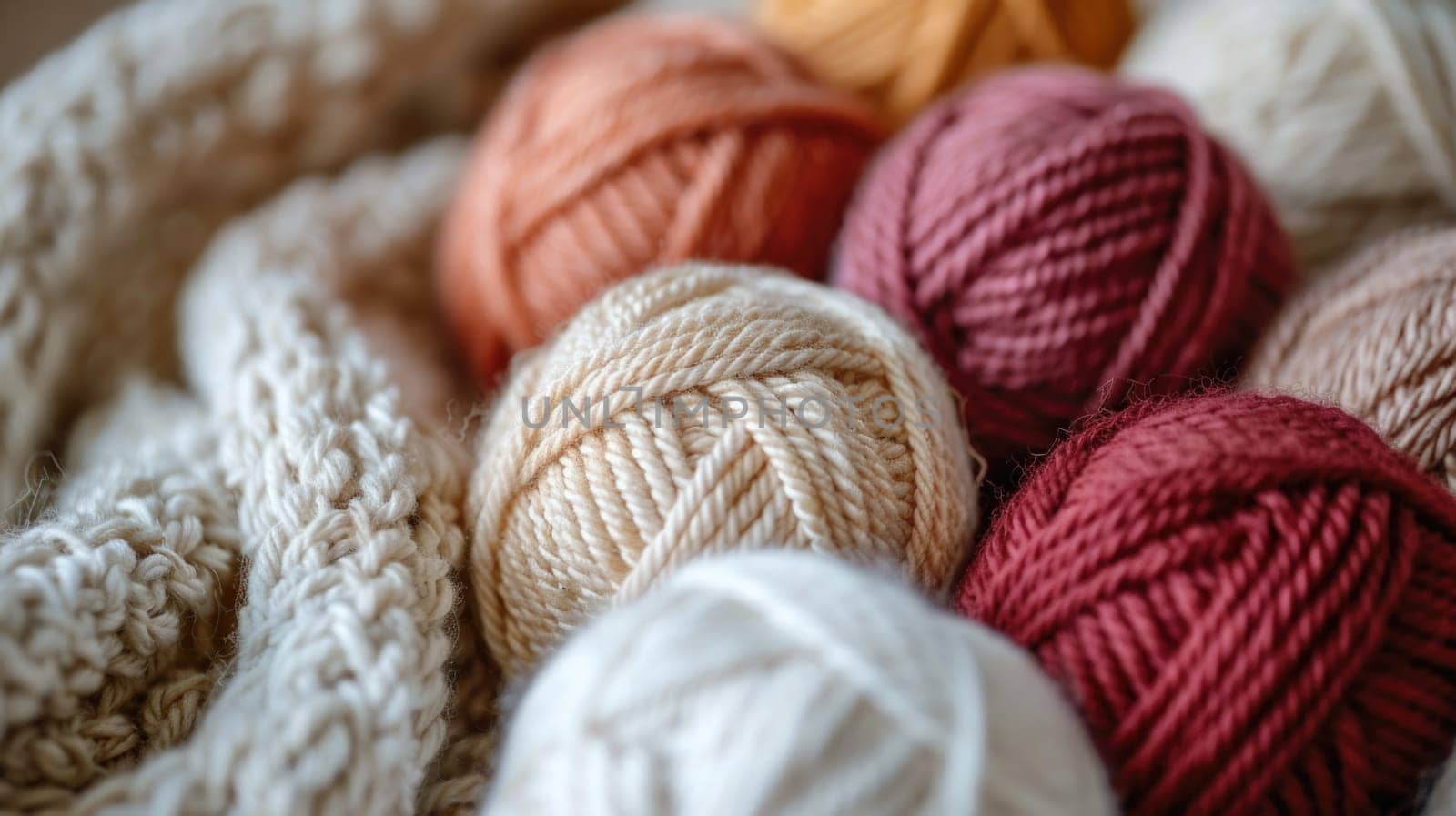 Assortment of Yarn Balls Stacked by but_photo