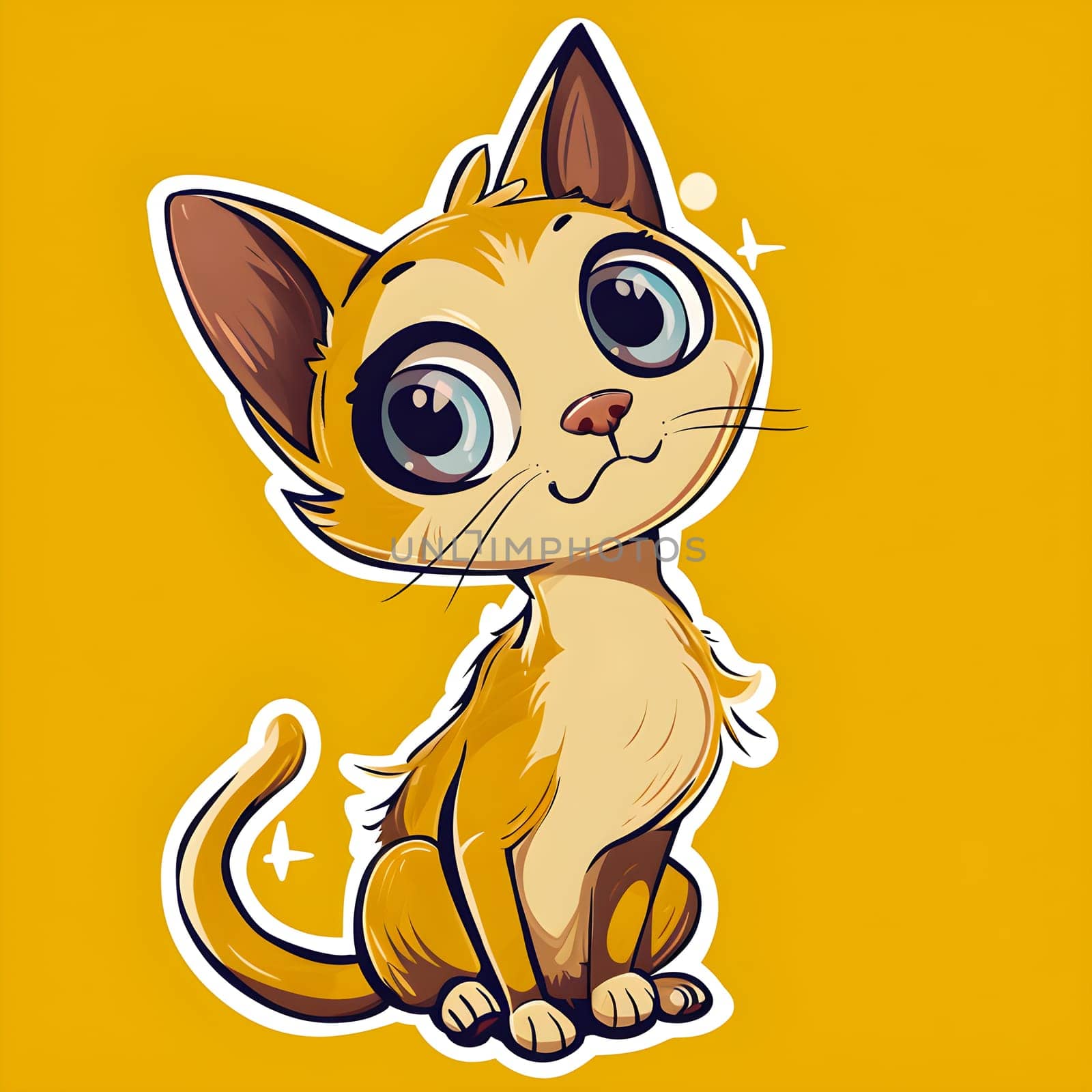 A captivating sticker featuring a wide-eyed cat that sparks wonder and invites imaginative adventures. by chrisroll