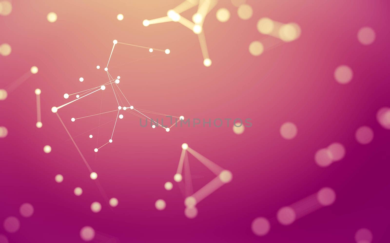 3d Abstract background. Molecules technology with polygonal shapes, connecting dots and lines. Connection structure. Big data visualization. 3d background.